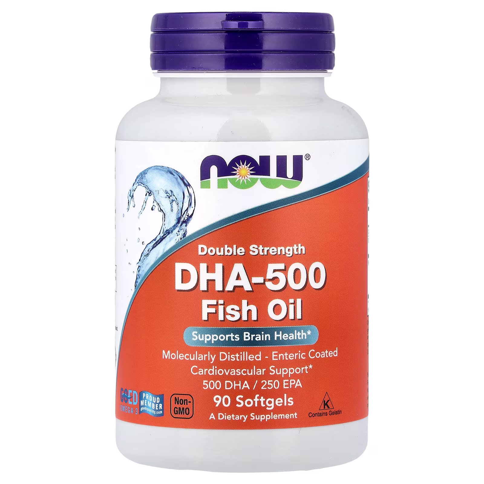 DHA-500, Aceite de pescado, 90 cápsulas blandas, NOW Foods