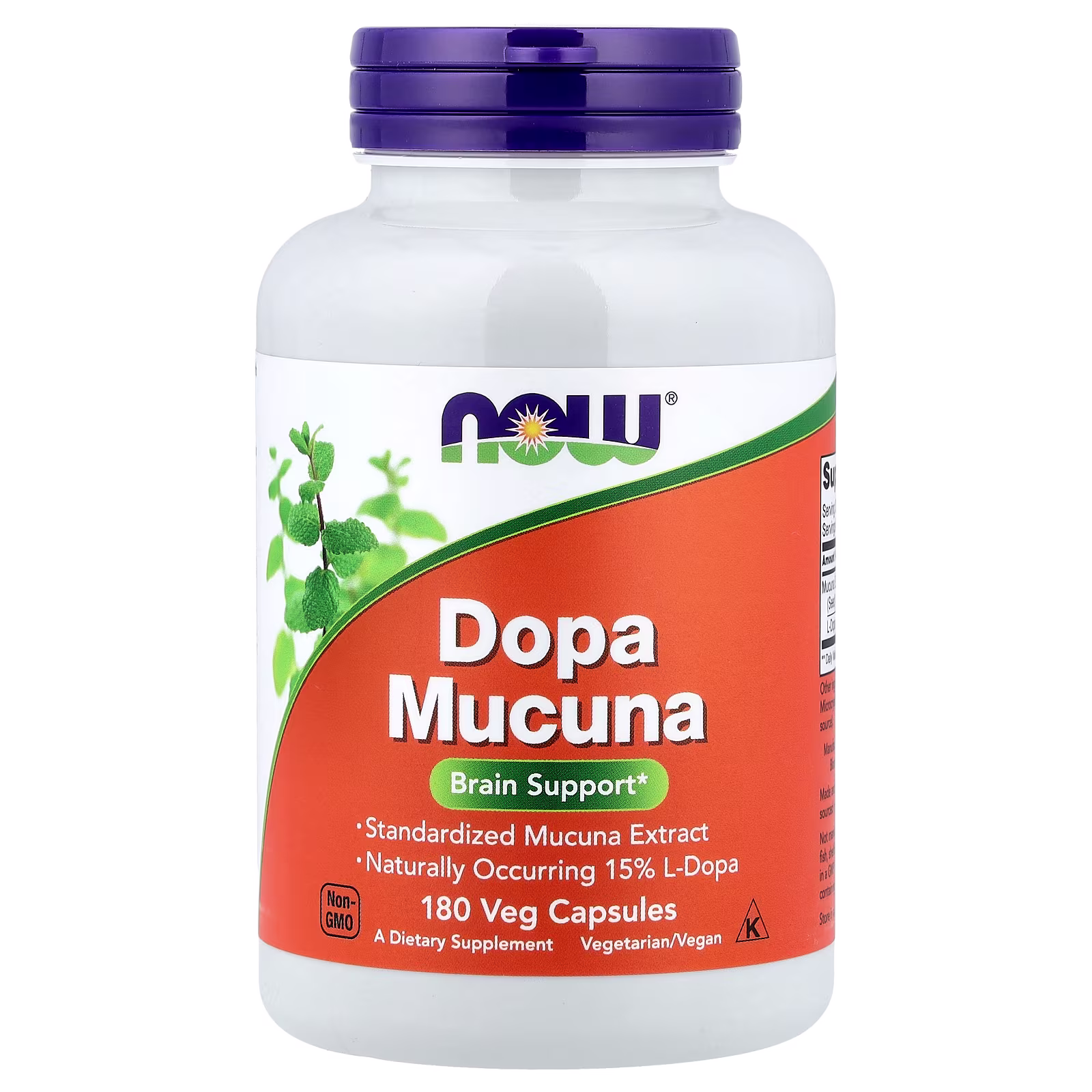 Mucuna Dopa, 180 cápsulas vegetales, NOW Foods