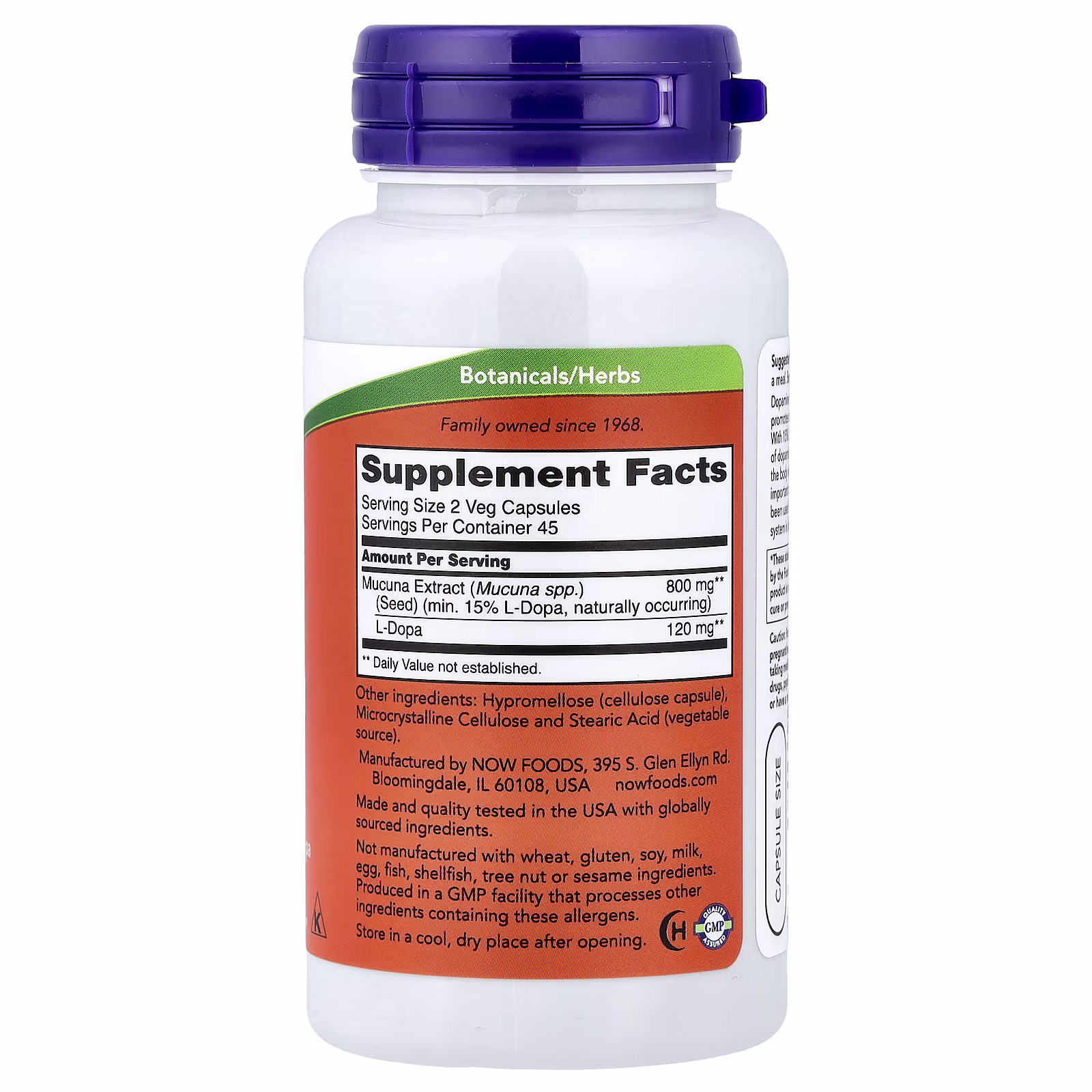 Mucuna Dopa, 90 cápsulas vegetales, NOW Foods