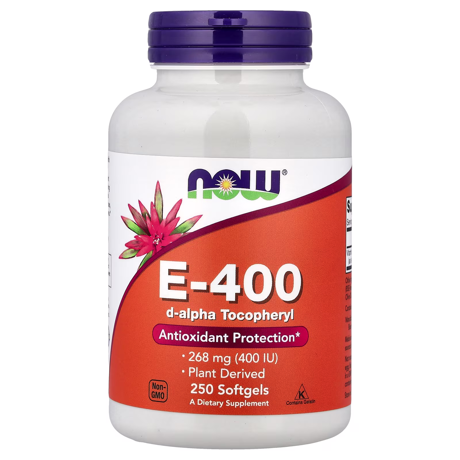 E-400, 268 mg (400 UI), 250 cápsulas blandas, NOW Foods