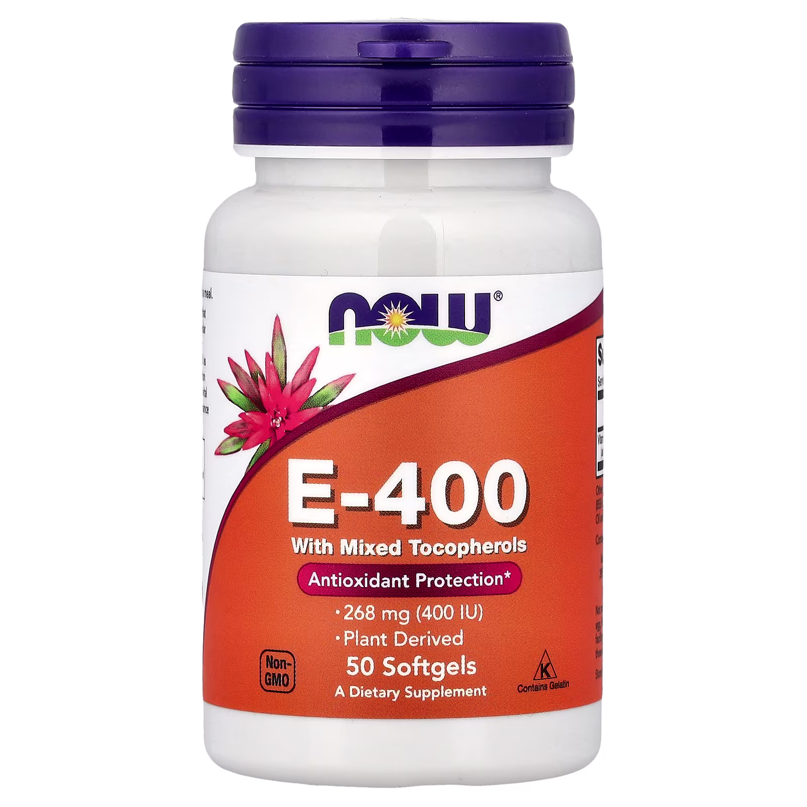 E-400, 268 mg (400 UI), 50 cápsulas blandas, NOW Foods