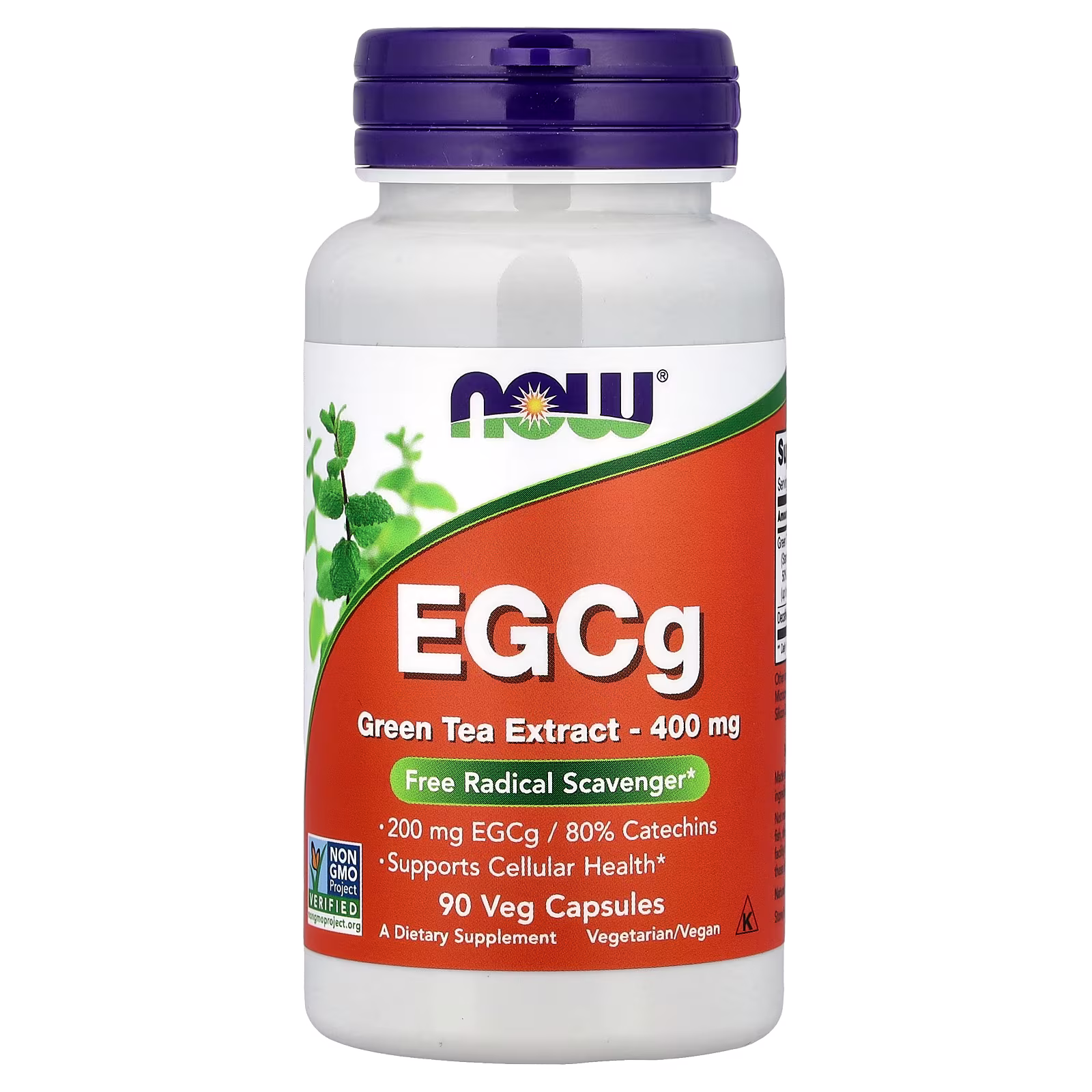 EGCG, Extracto de té verde, 400 mg, 90 cápsulas vegetales, NOW Foods