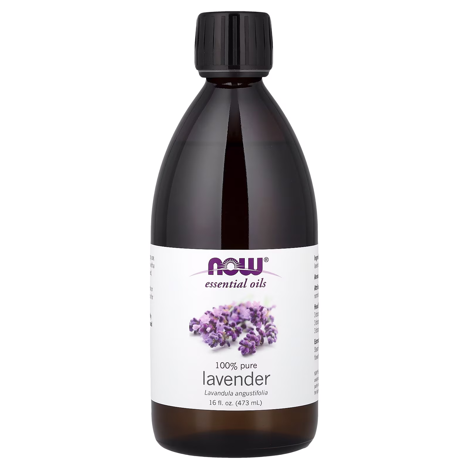 Aceites esenciales, Lavanda 100 % pura, 473 ml (16 oz. líq.), NOW Foods