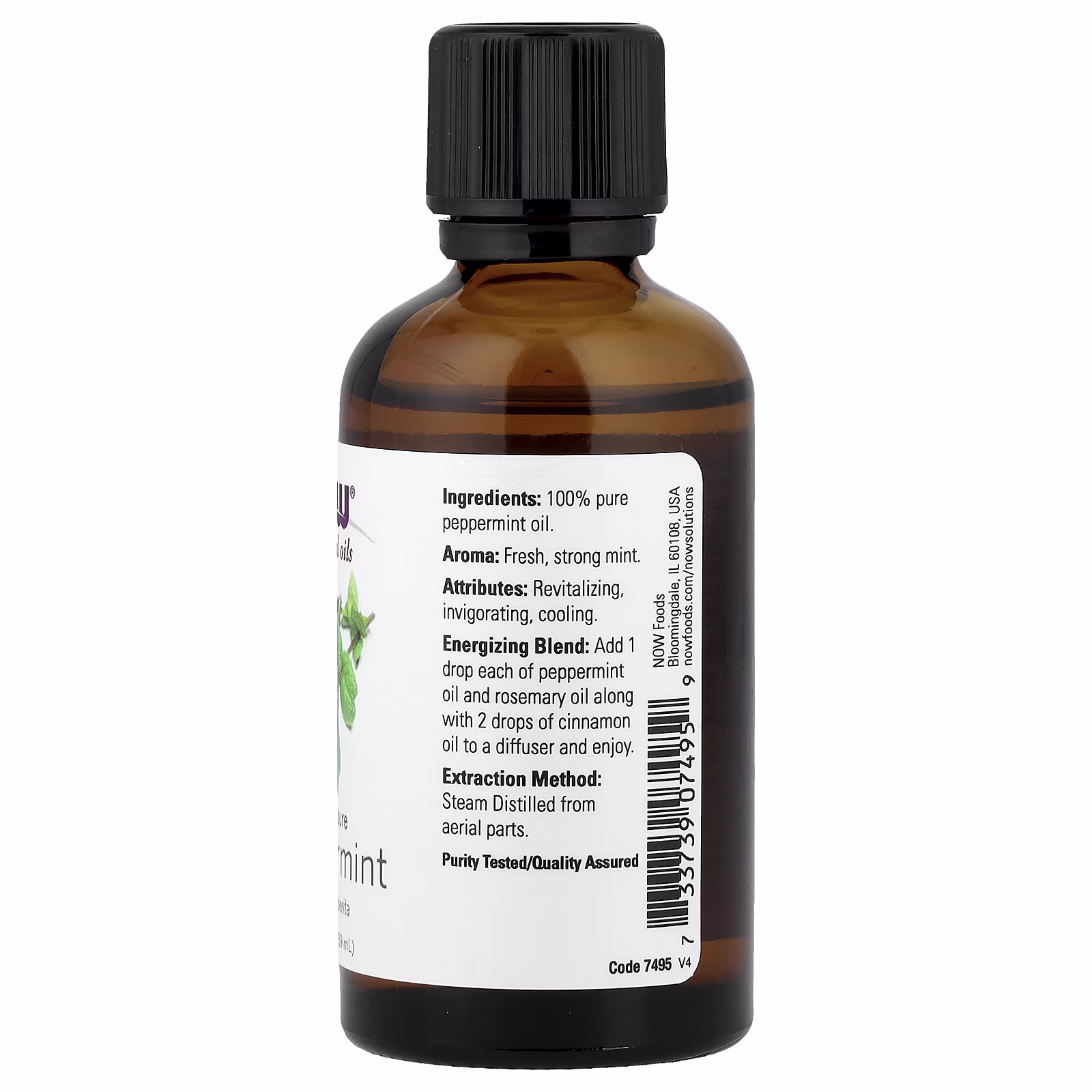 Aceites esenciales, Menta, 59 ml (2 oz. líq.), NOW Foods