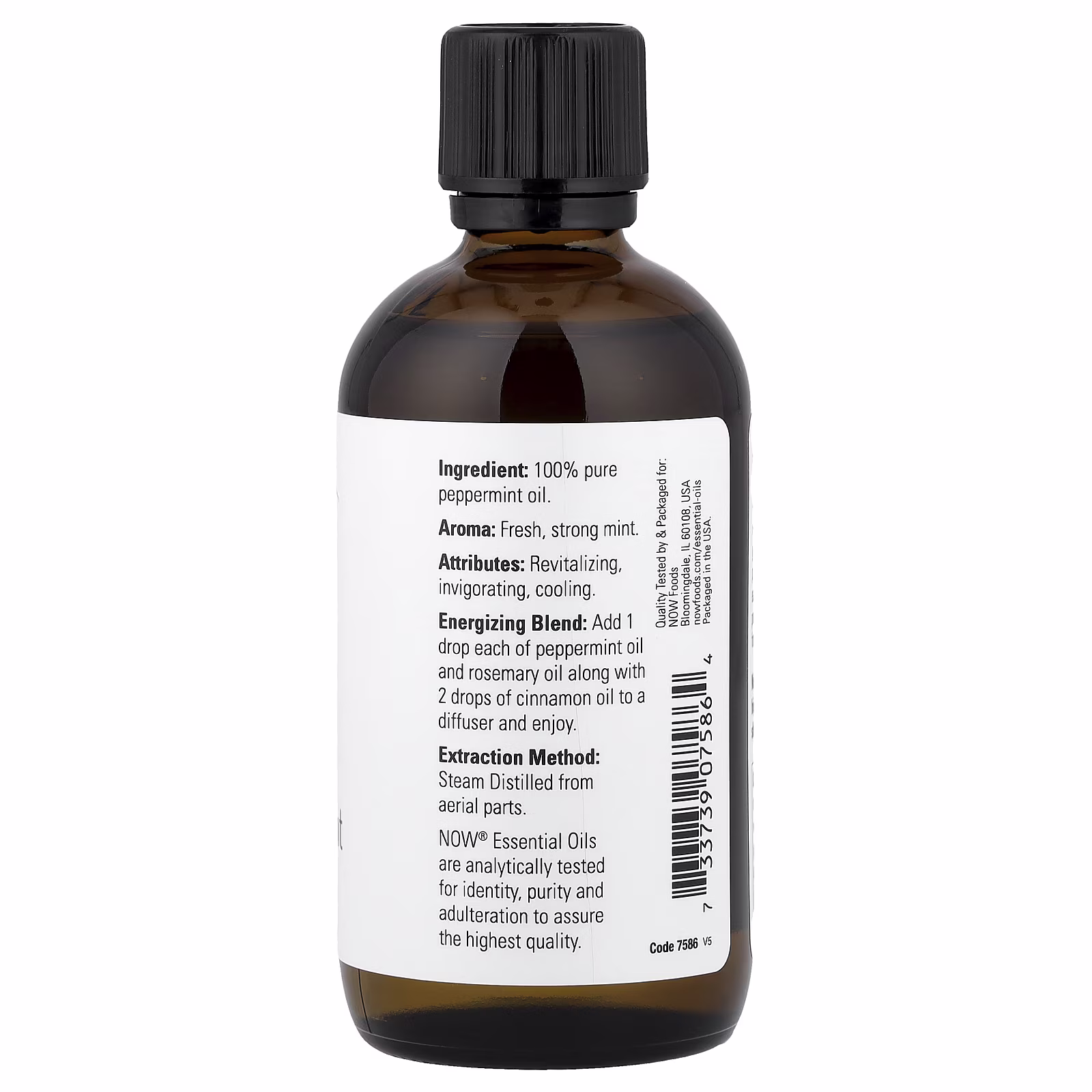 Aceites esenciales, Menta, 118 ml (4 oz. líq.), NOW Foods