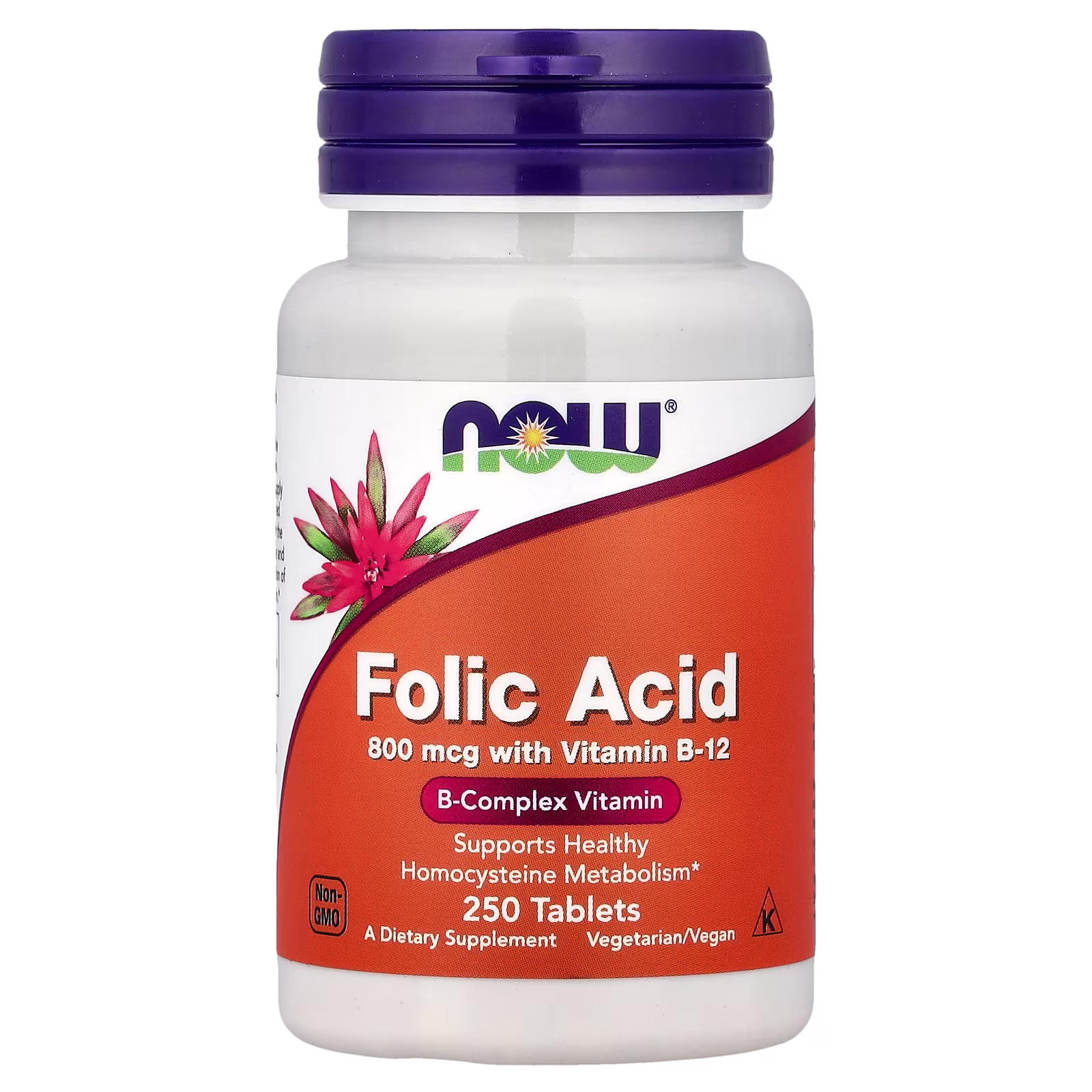 Ácido fólico, 250 tabletas, NOW Foods