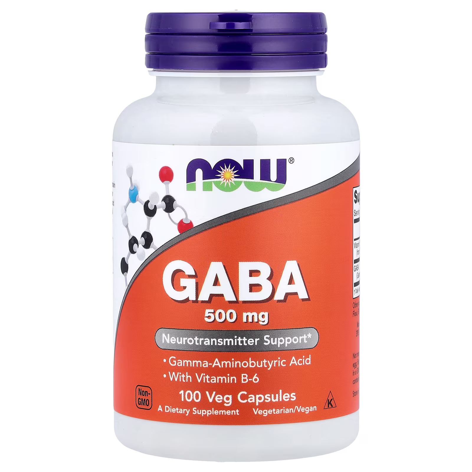 GABA, 100 cápsulas vegetales, NOW Foods