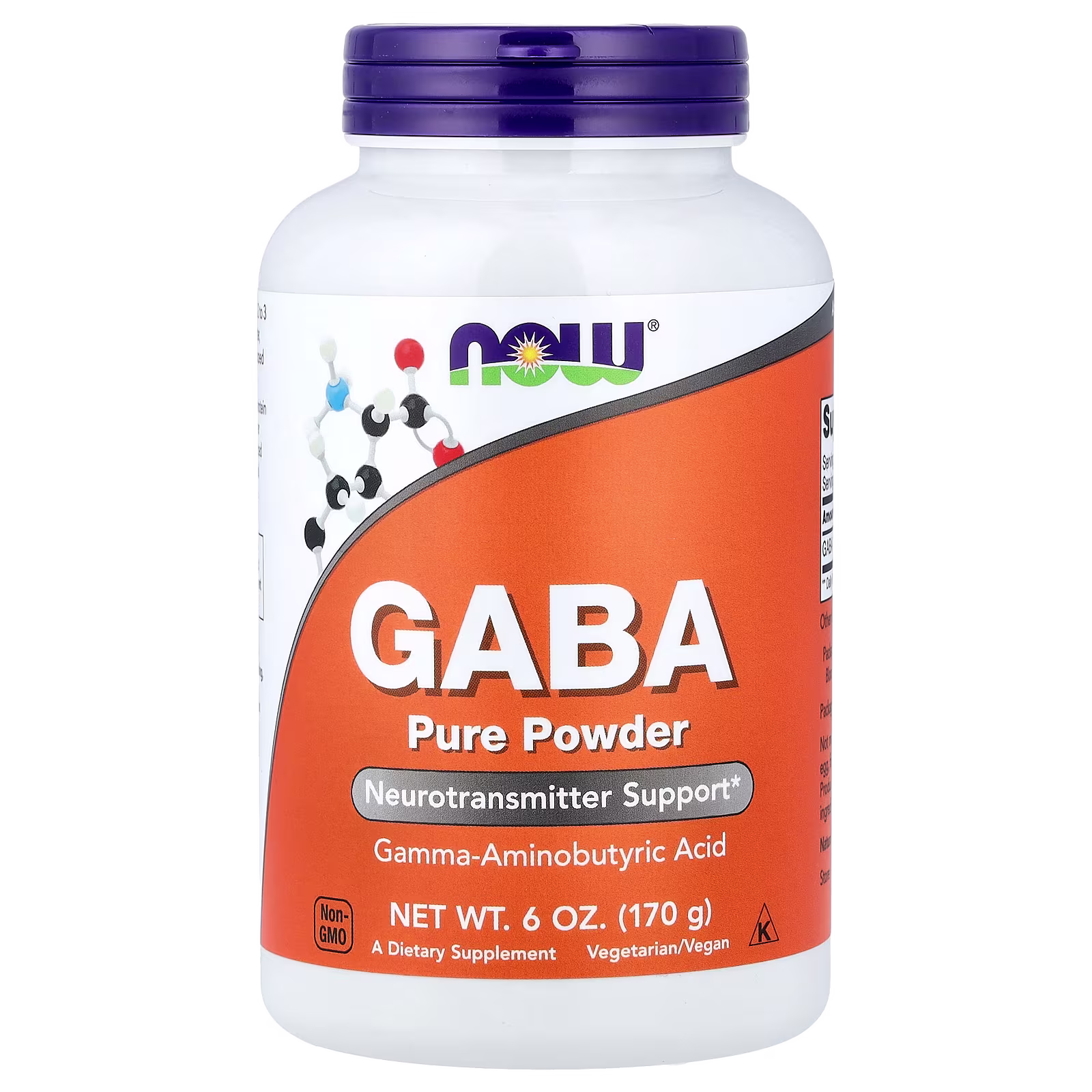 GABA puro en polvo, 170 g (6 oz), NOW Foods