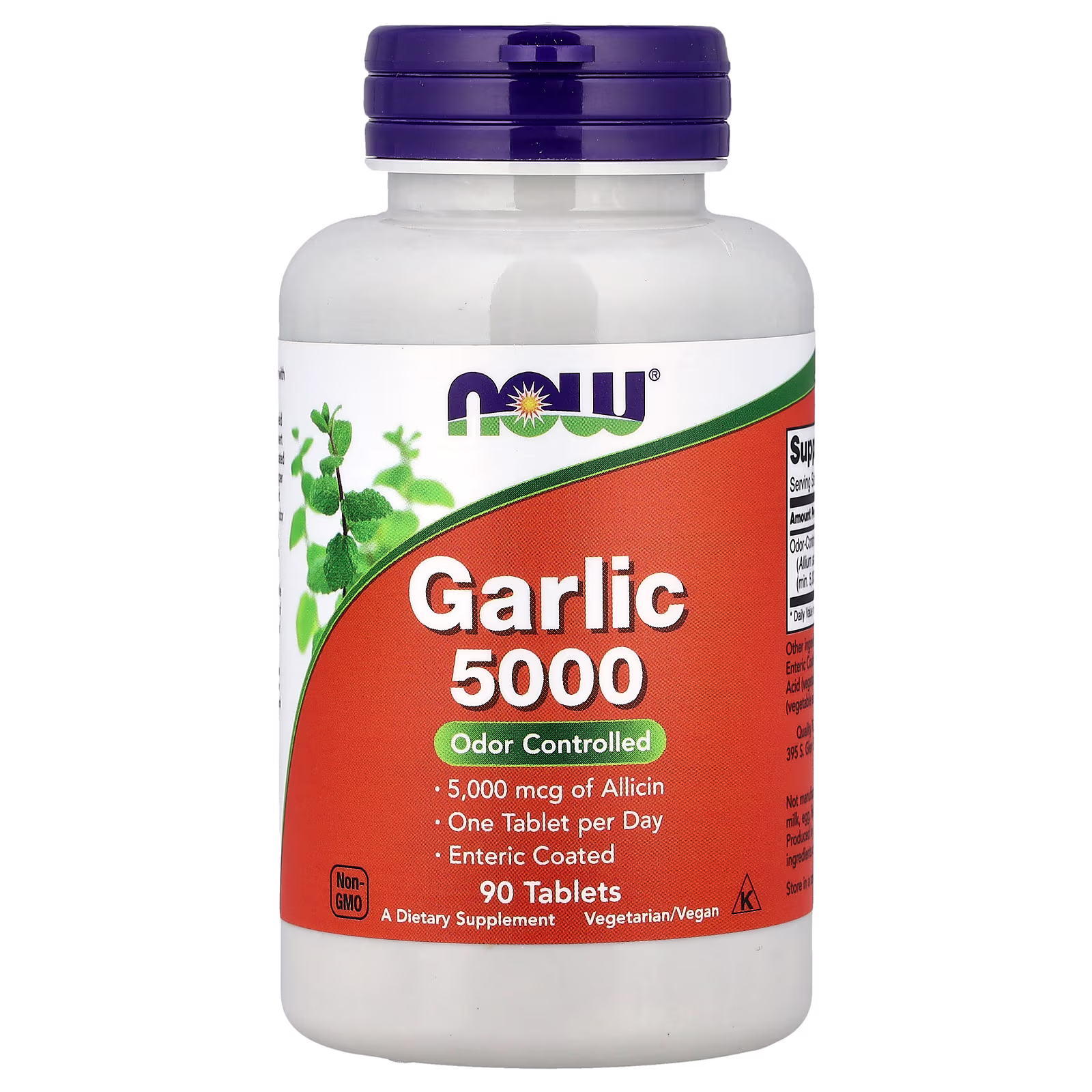 Ajo 5000, 90 tabletas (500 mg por tableta), NOW Foods