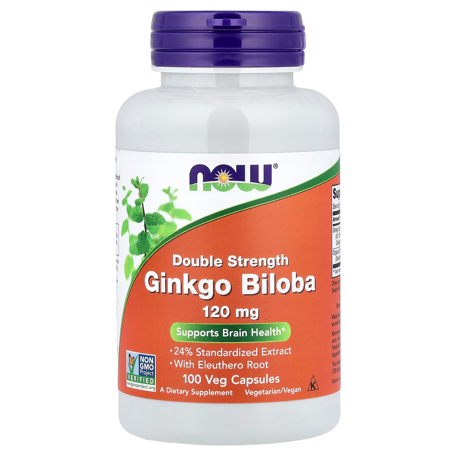 Ginkgo biloba con raíz de ginseng siberiano, 100 cápsulas vegetales, NOW Foods
