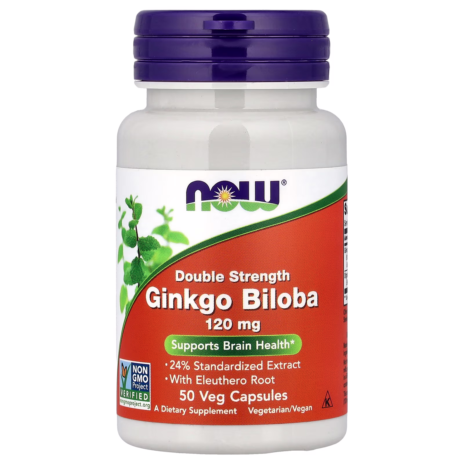 Ginkgo biloba con raíz de ginseng siberiano, 50 cápsulas vegetales, NOW Foods