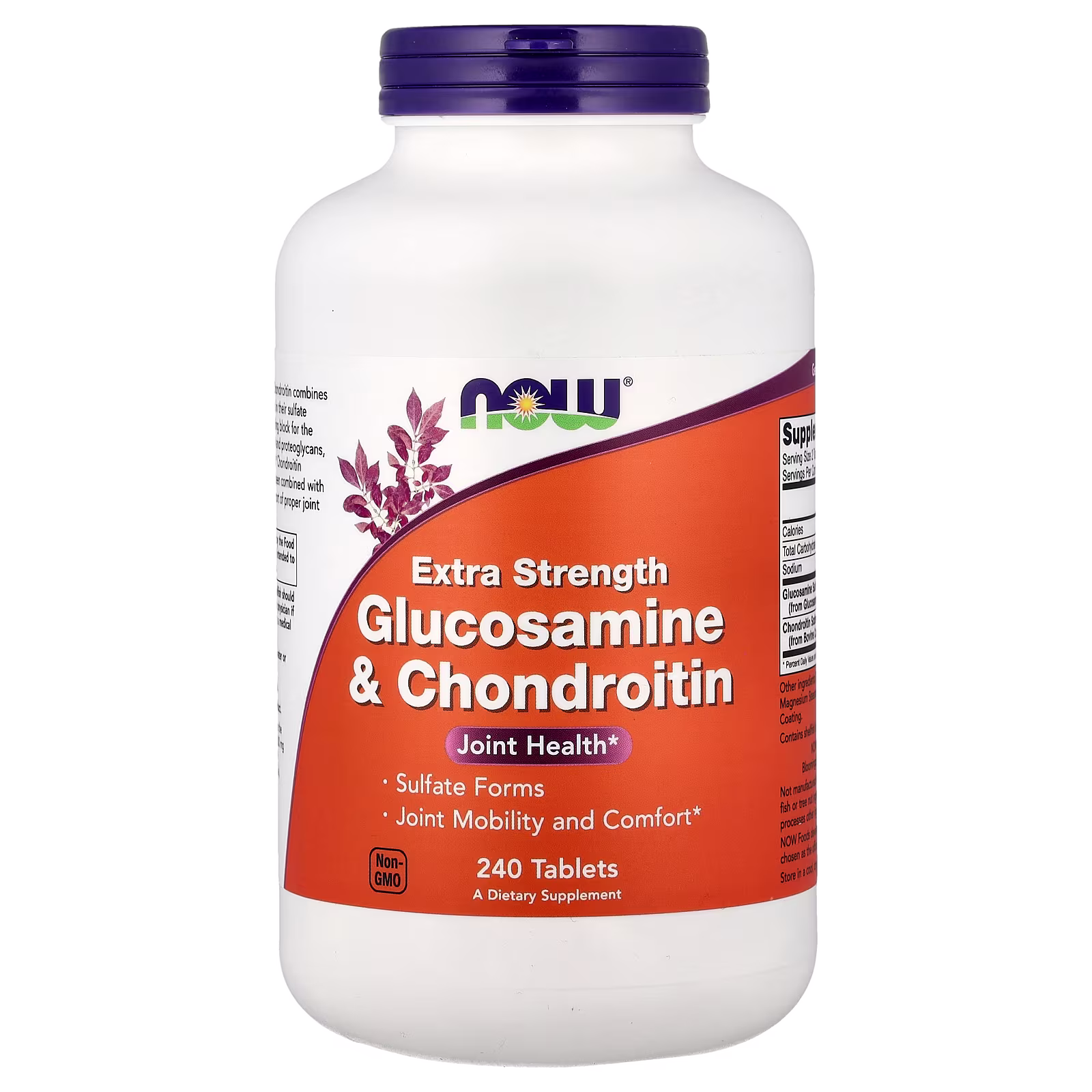 Glucosamina y condroitina, 240 tabletas, NOW Foods