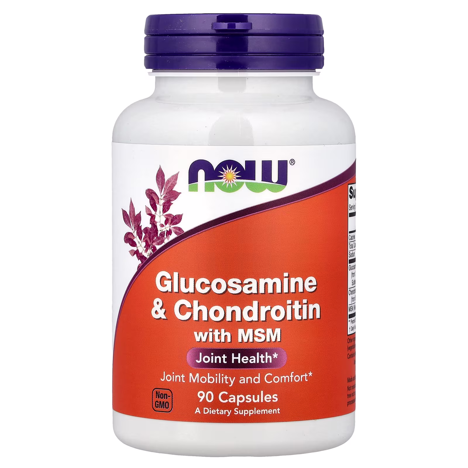 Glucosamina y condroitina con MSM, 90 cápsulas, NOW Foods