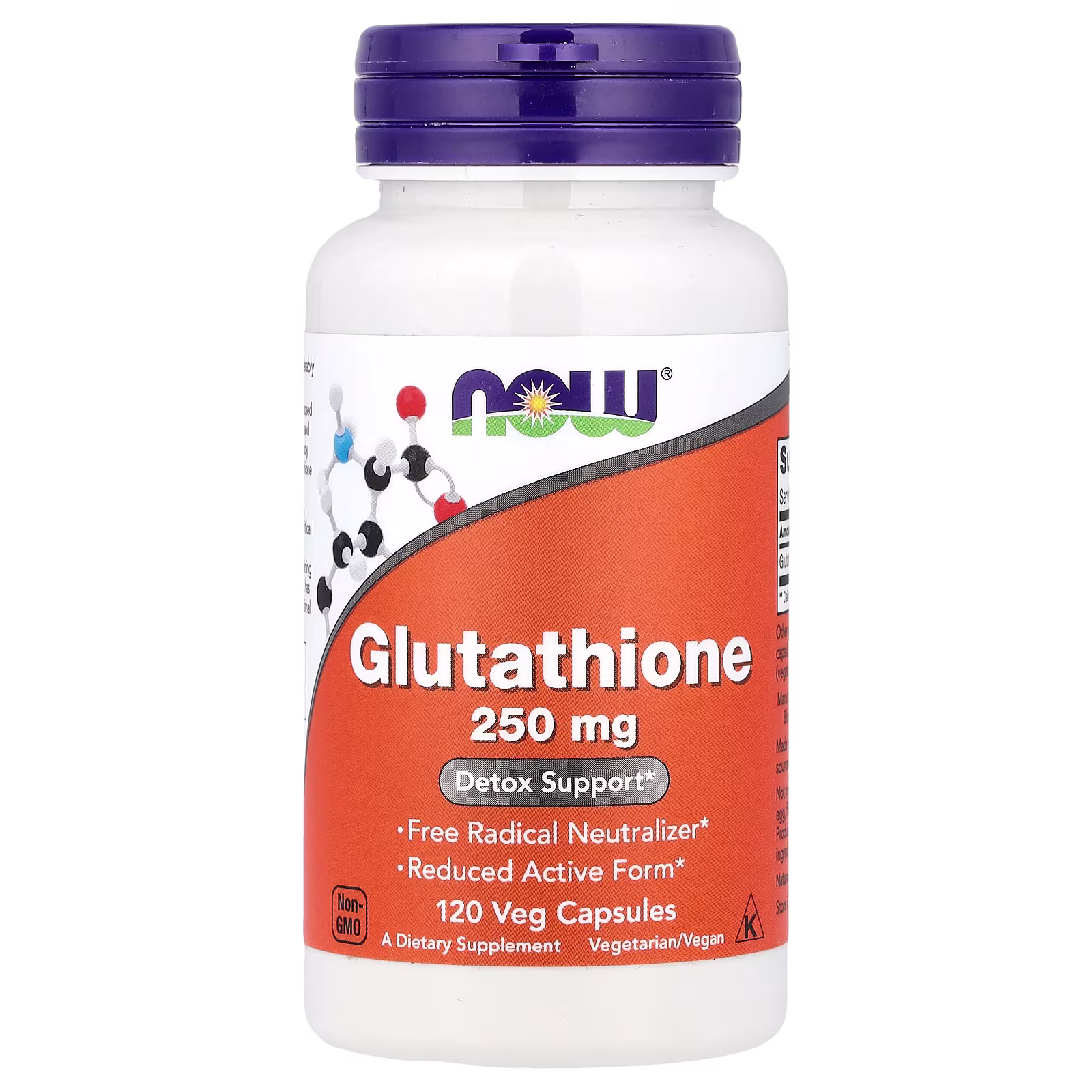 Glutatión, 250 mg, 120 cápsulas vegetales, NOW Foods