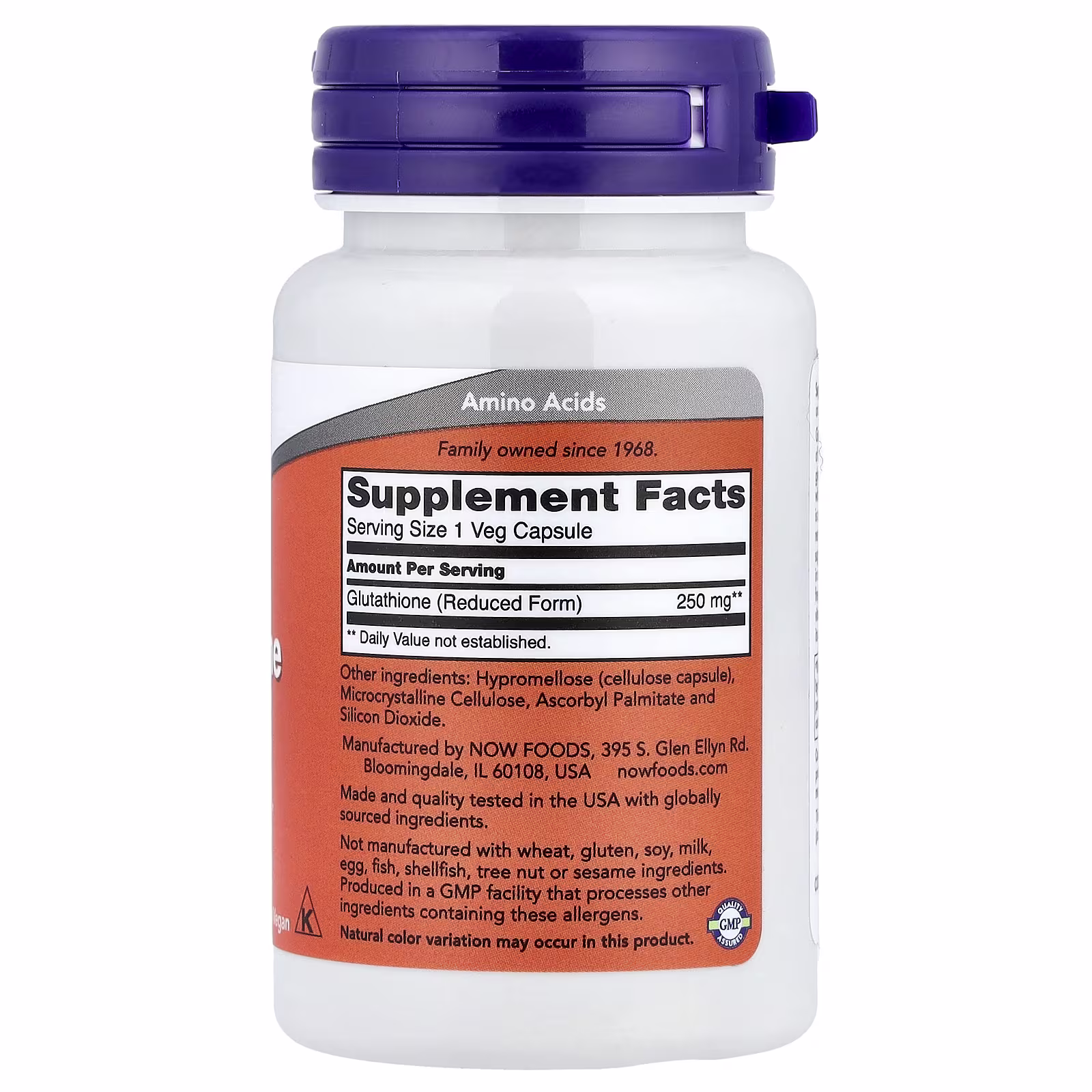 Glutatión, 250 mg, 60 cápsulas vegetales, NOW Foods