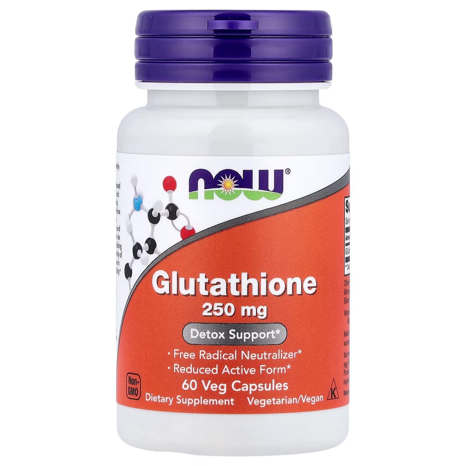 Glutatión, 250 mg, 60 cápsulas vegetales, NOW Foods