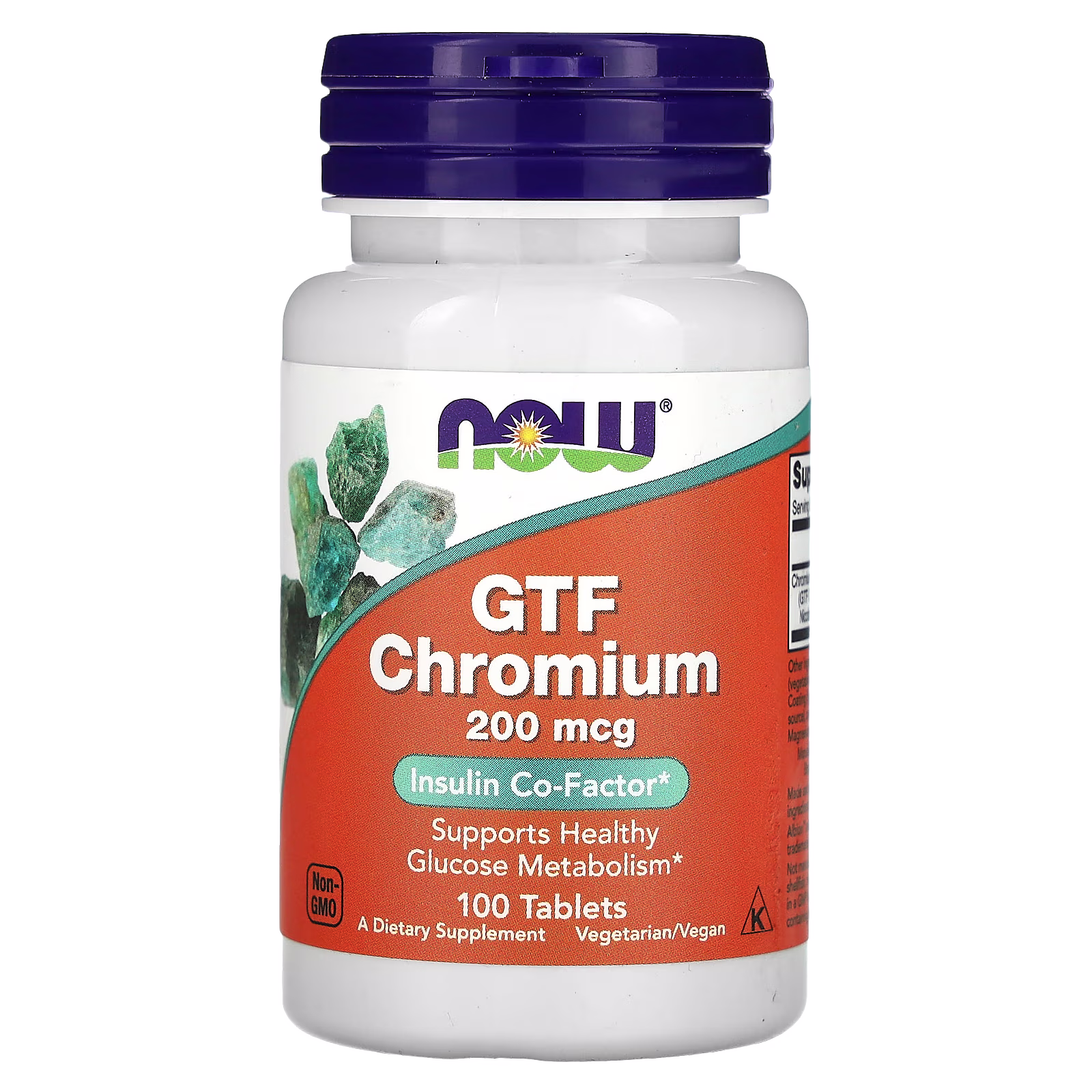 Cromo GTF, 200 mcg, 100 tabletas, NOW Foods