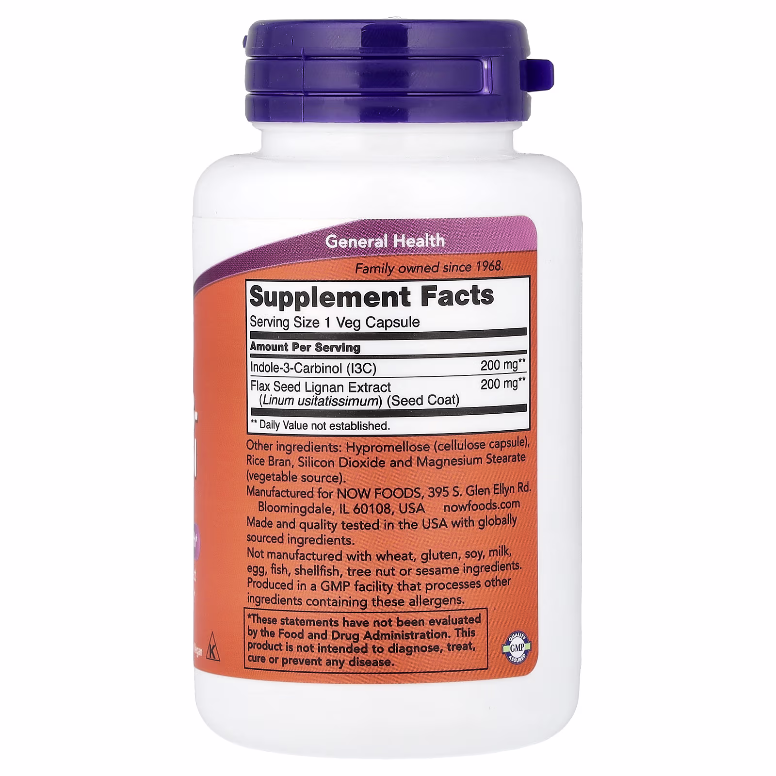 Indol-3-carbinol, 200 mg, 60 cápsulas vegetales, NOW Foods
