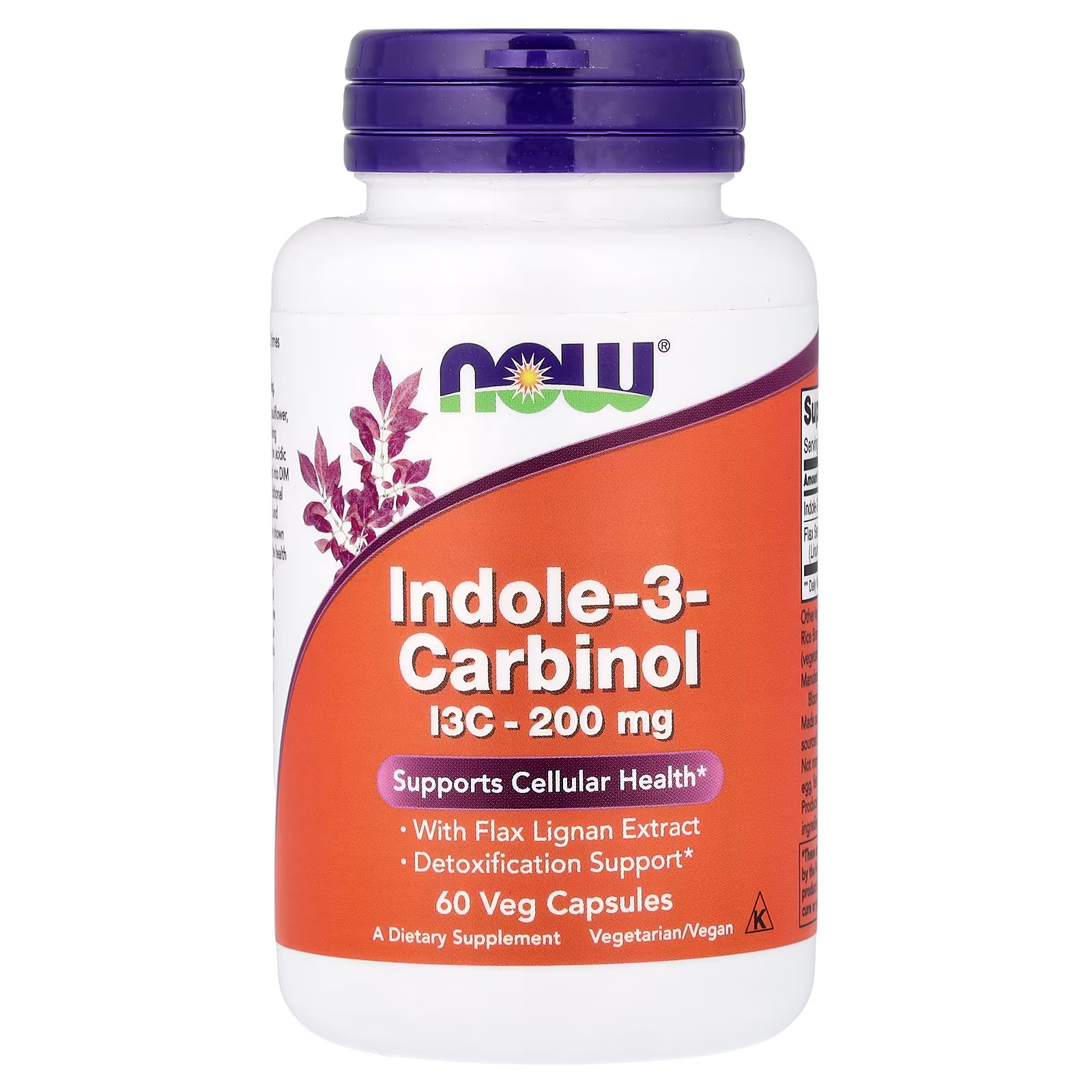Indol-3-carbinol, 200 mg, 60 cápsulas vegetales, NOW Foods