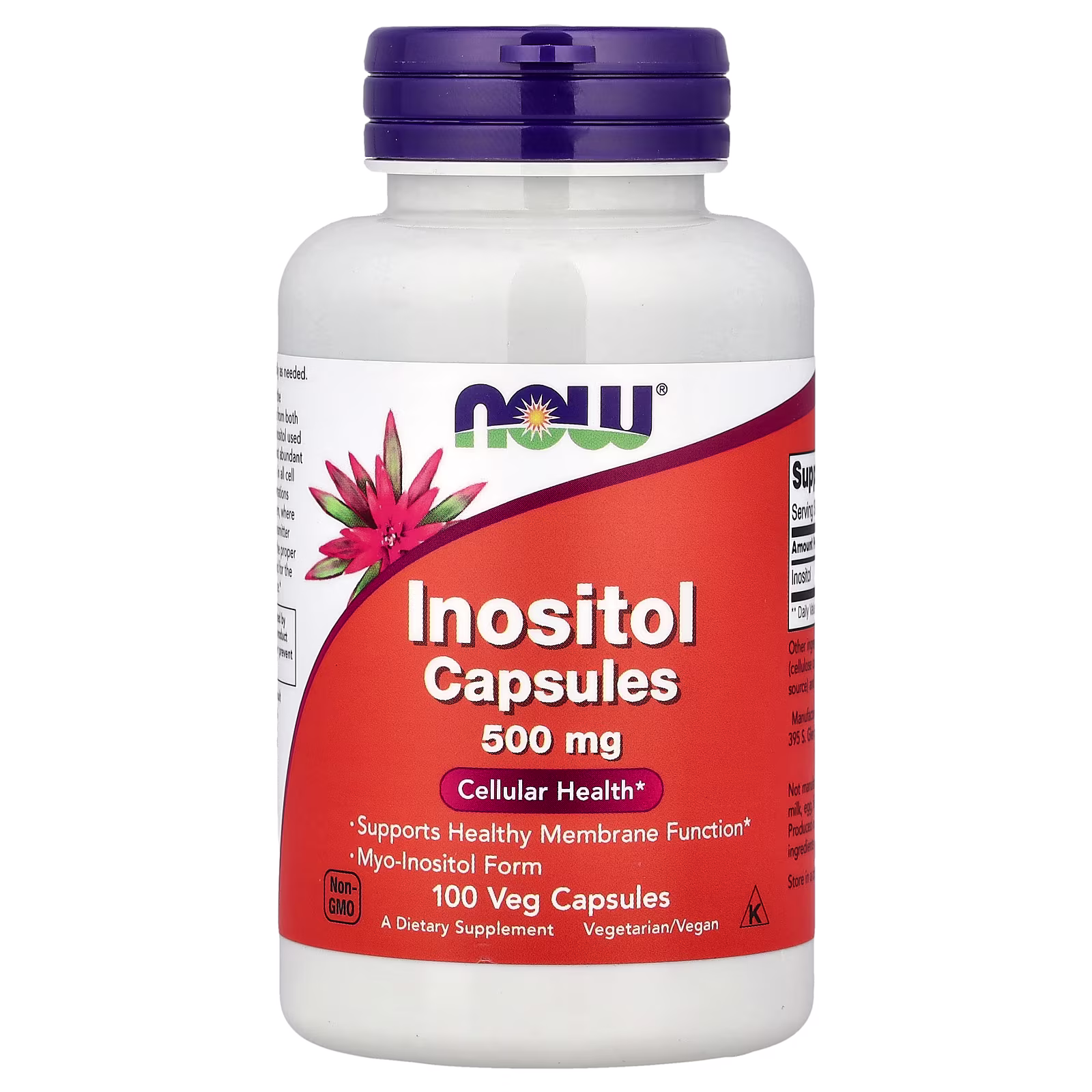 Inositol, 500 mg, 100 cápsulas vegetales, NOW Foods