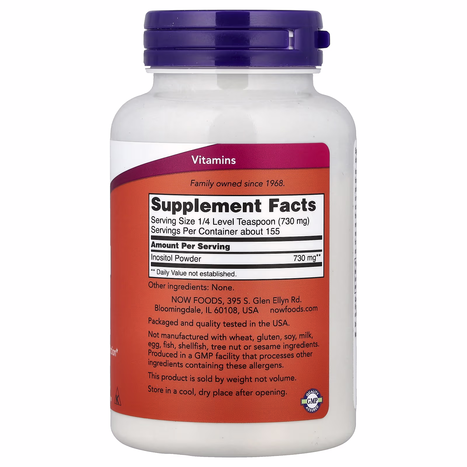 Inositol en polvo, 113 g (4 oz), NOW Foods