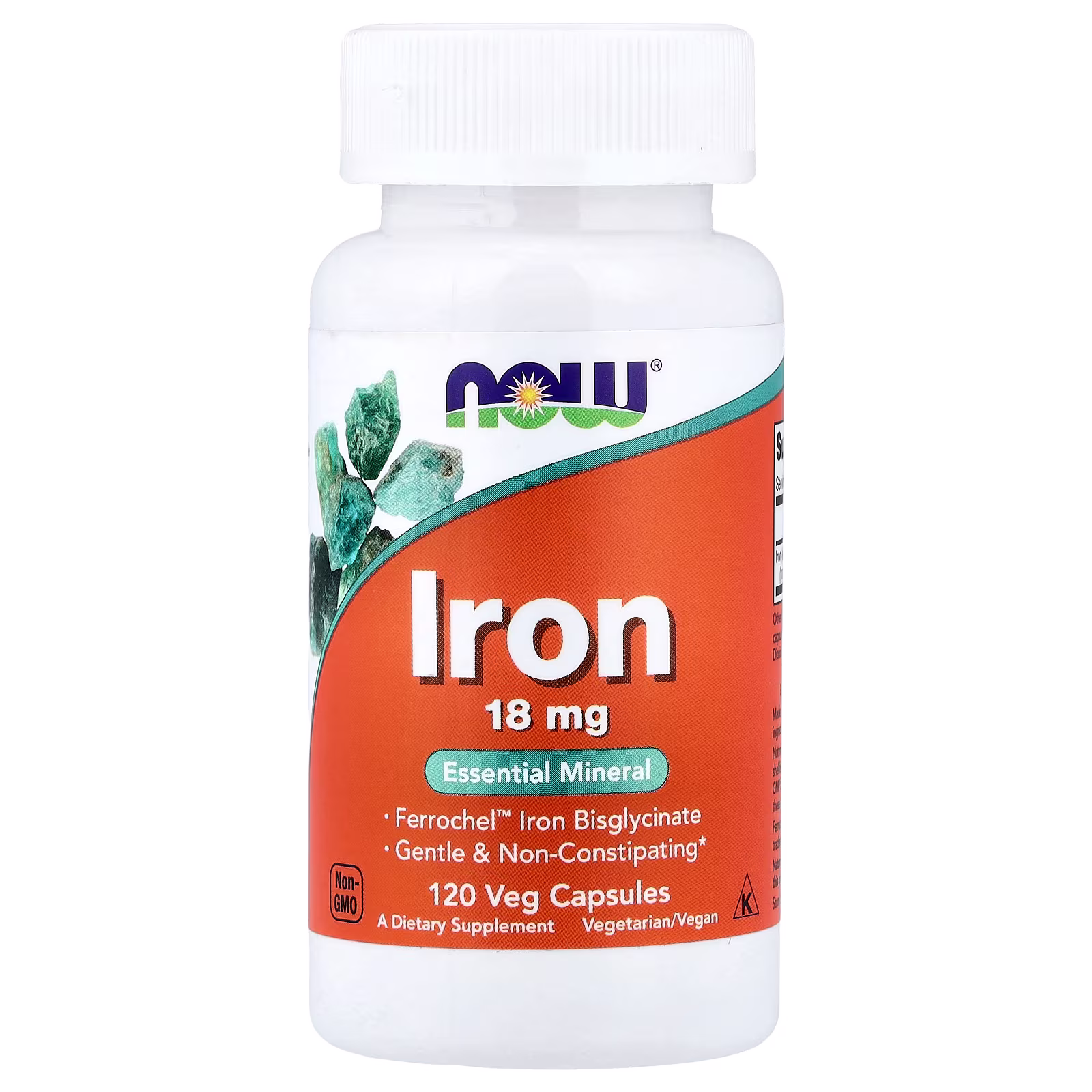 Hierro, 18 mg, 120 cápsulas vegetales, NOW Foods