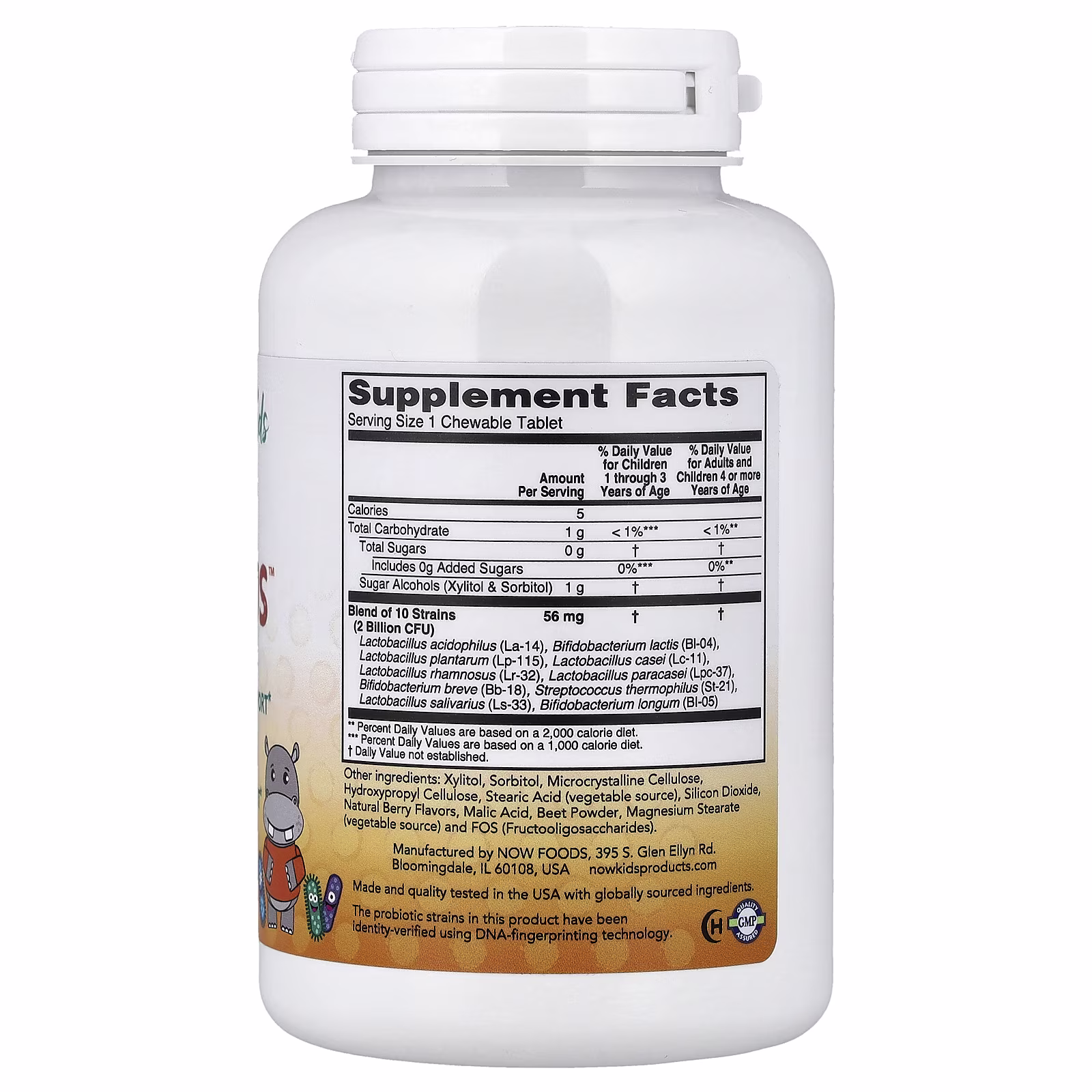 Niños, Berry Dophilus™, Tabletas masticables, 120 tabletas masticables, NOW Foods