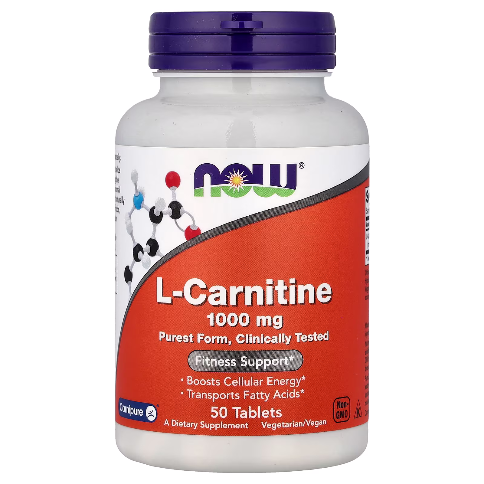 L-carnitina, 1000 mg, 50 tabletas, NOW Foods