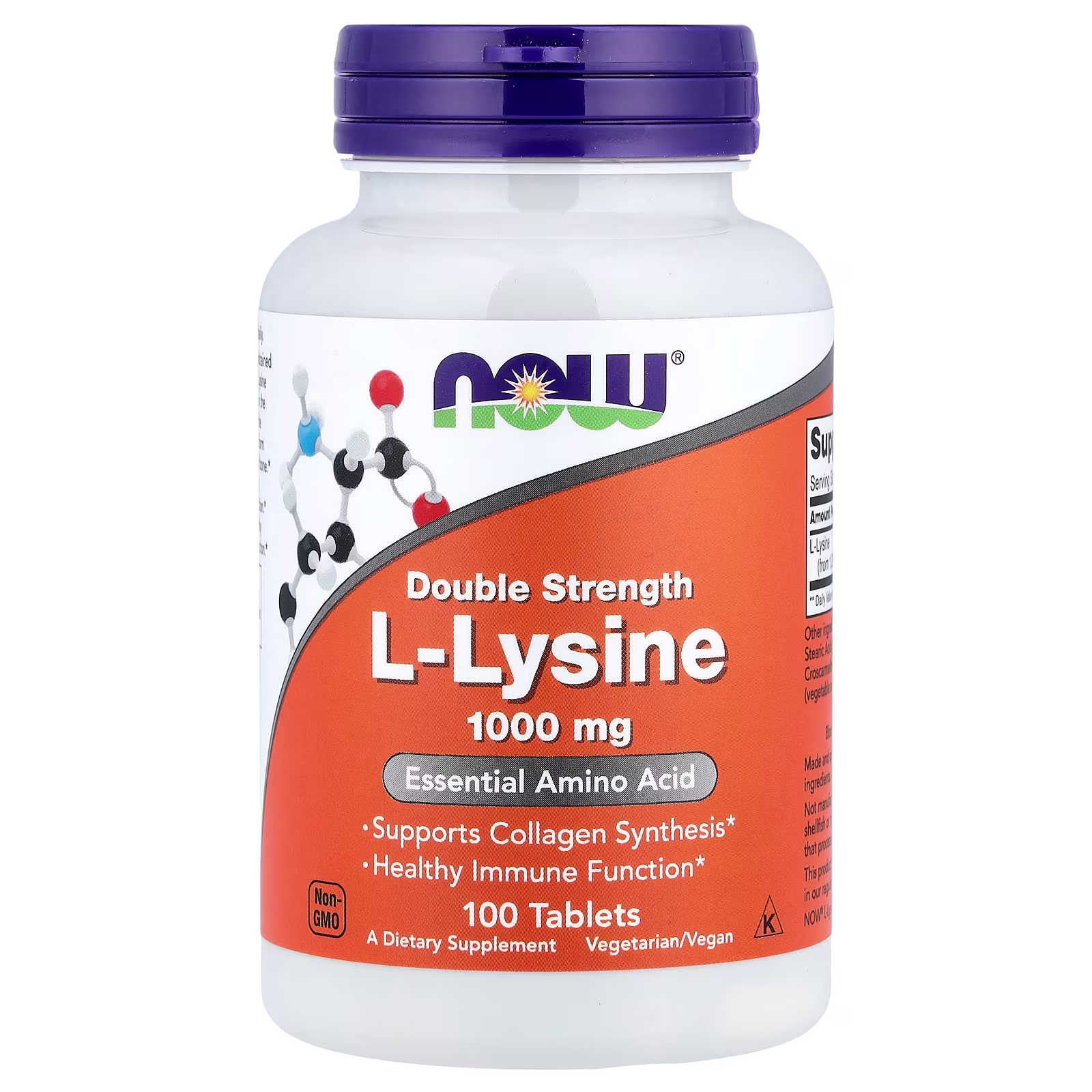 L-lisina, 1000 mg, 100 tabletas, NOW Foods