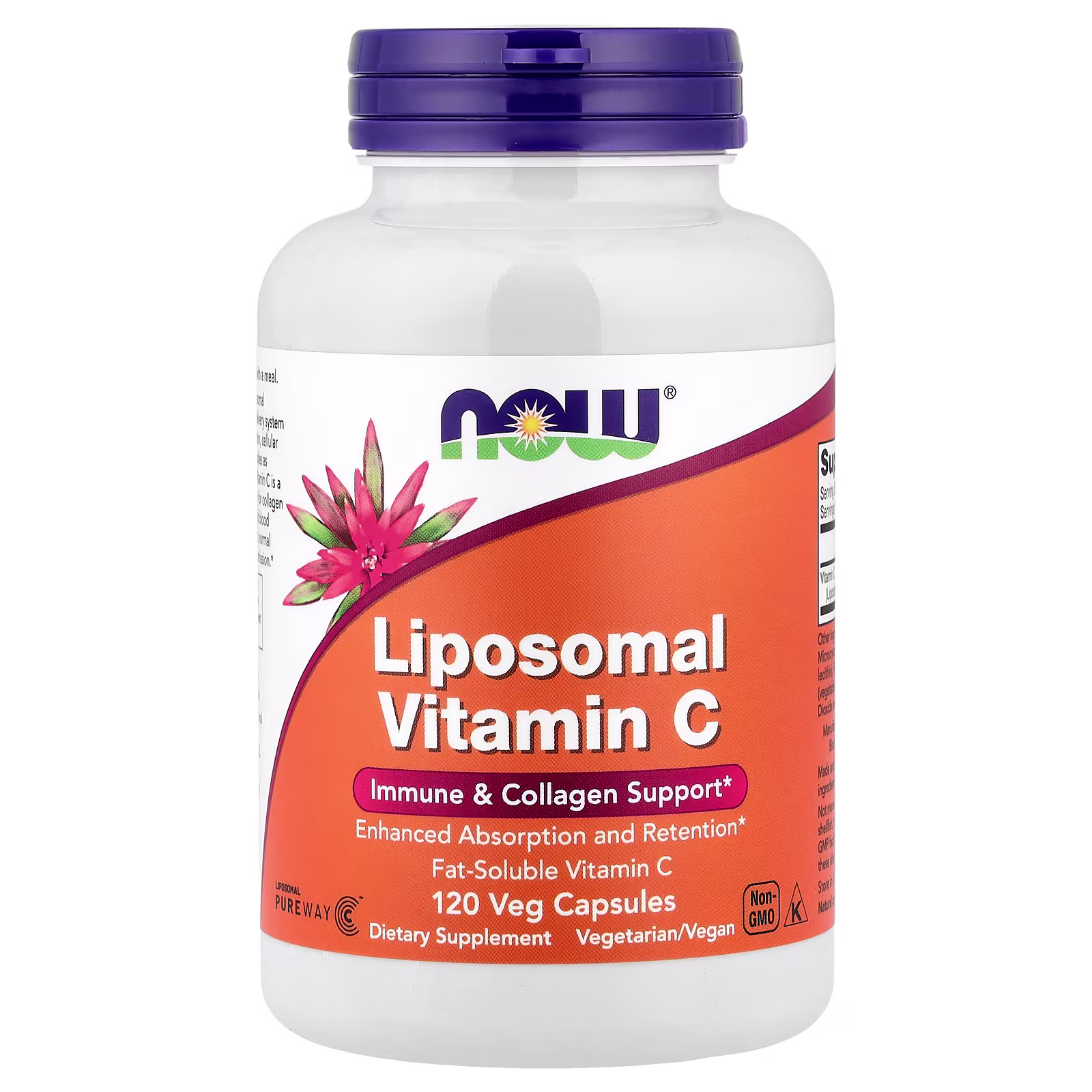 Vitamina C liposomal, 500 mg por cápsula, 120 cápsulas vegetales, NOW Foods