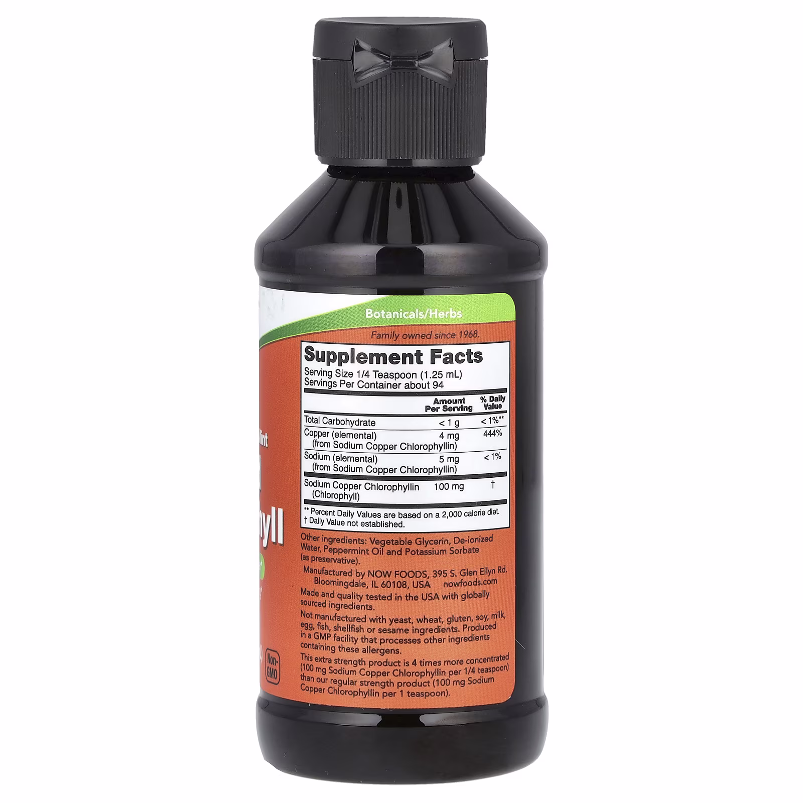 Clorofila líquida, Menta, 118 ml (4 oz. líq.), NOW Foods
