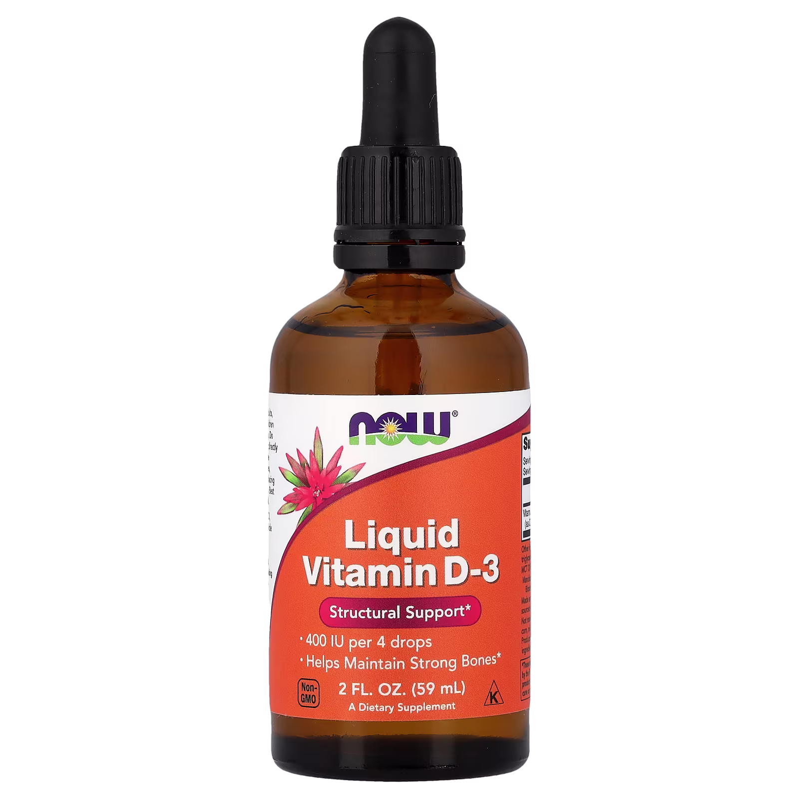 Vitamina D3 líquida, 59 ml (2 oz. líq.), NOW Foods