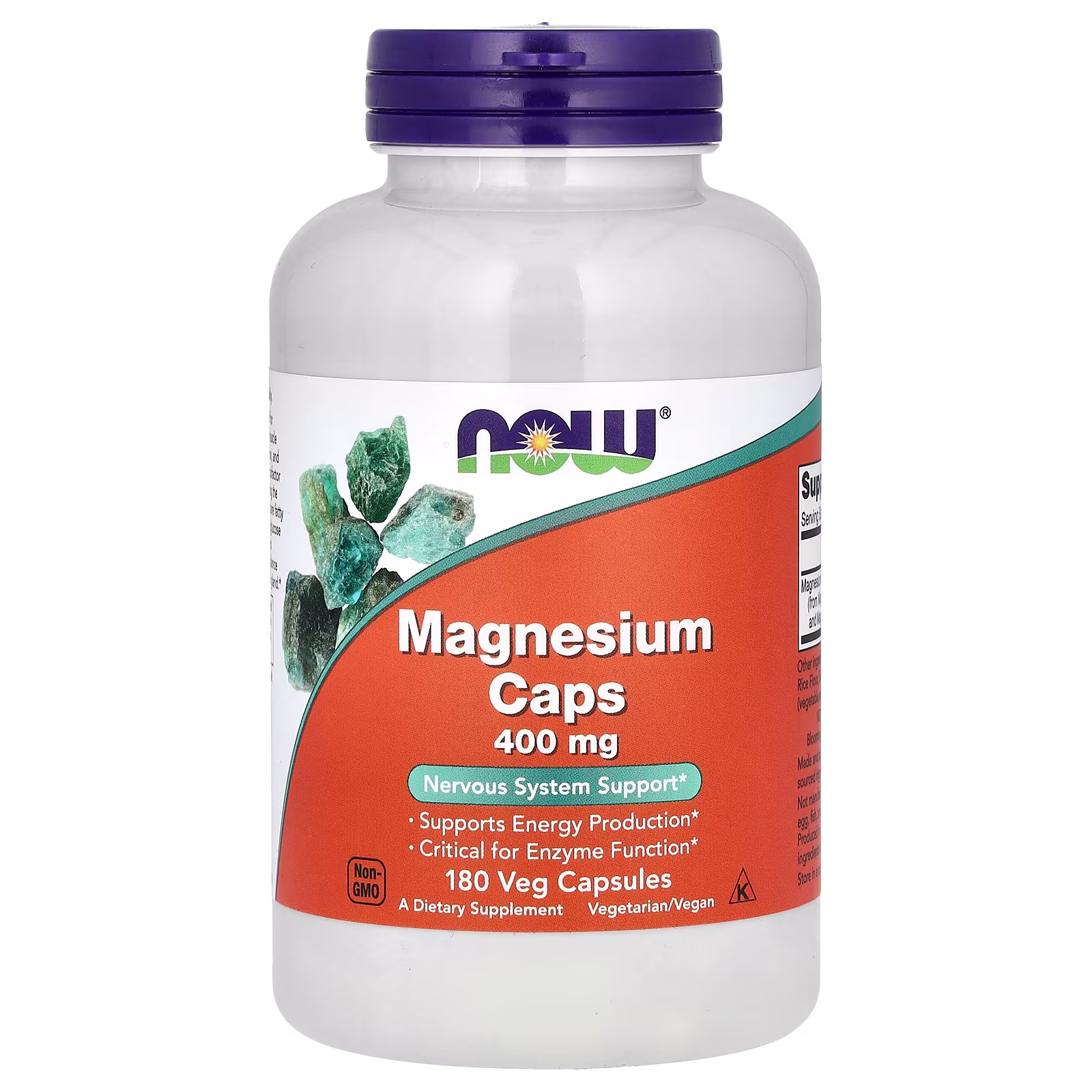 Magnesio en cápsulas, 400 mg, 180 cápsulas vegetales, NOW Foods