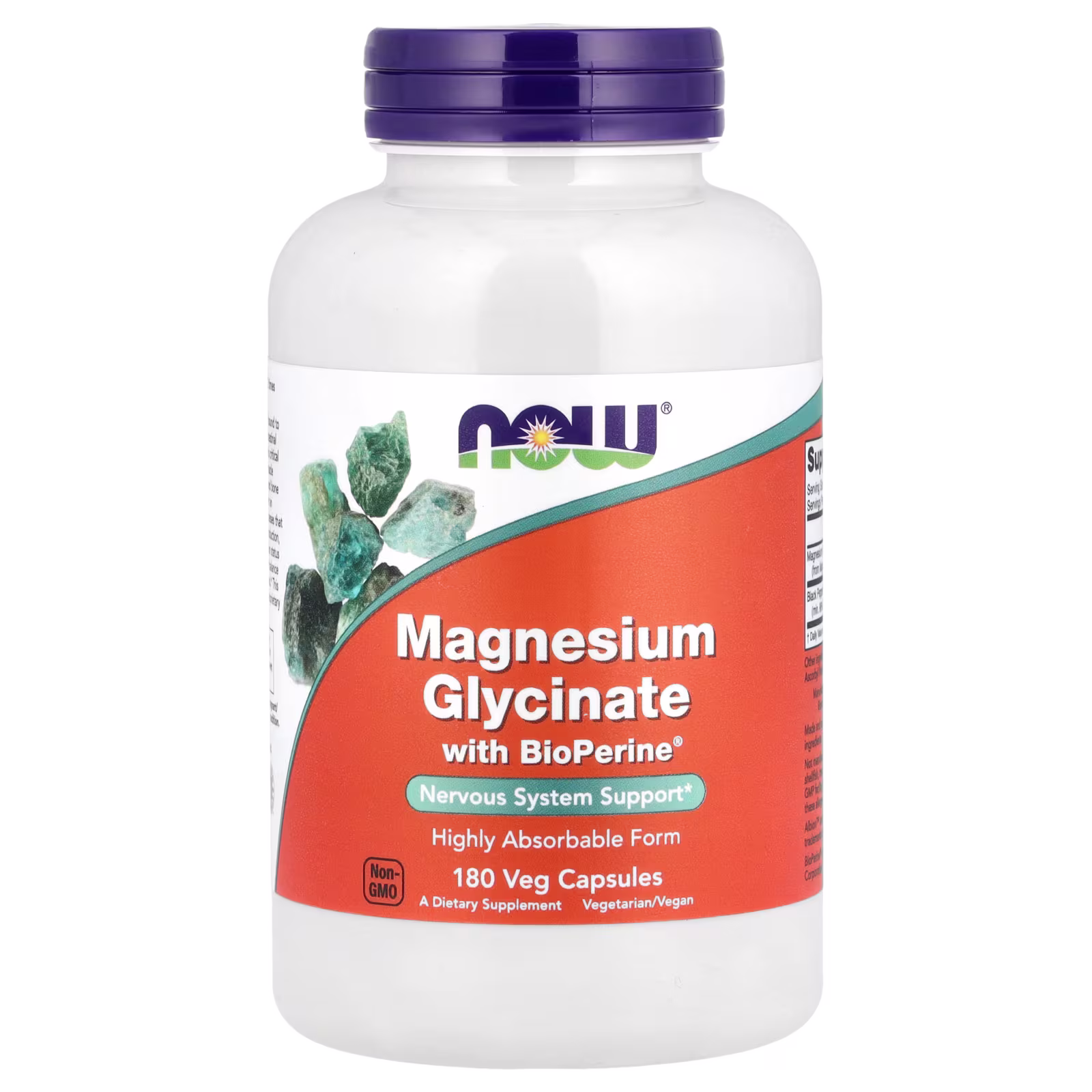 Glicinato de magnesio con BioPerine®, 180 cápsulas vegetales, NOW Foods