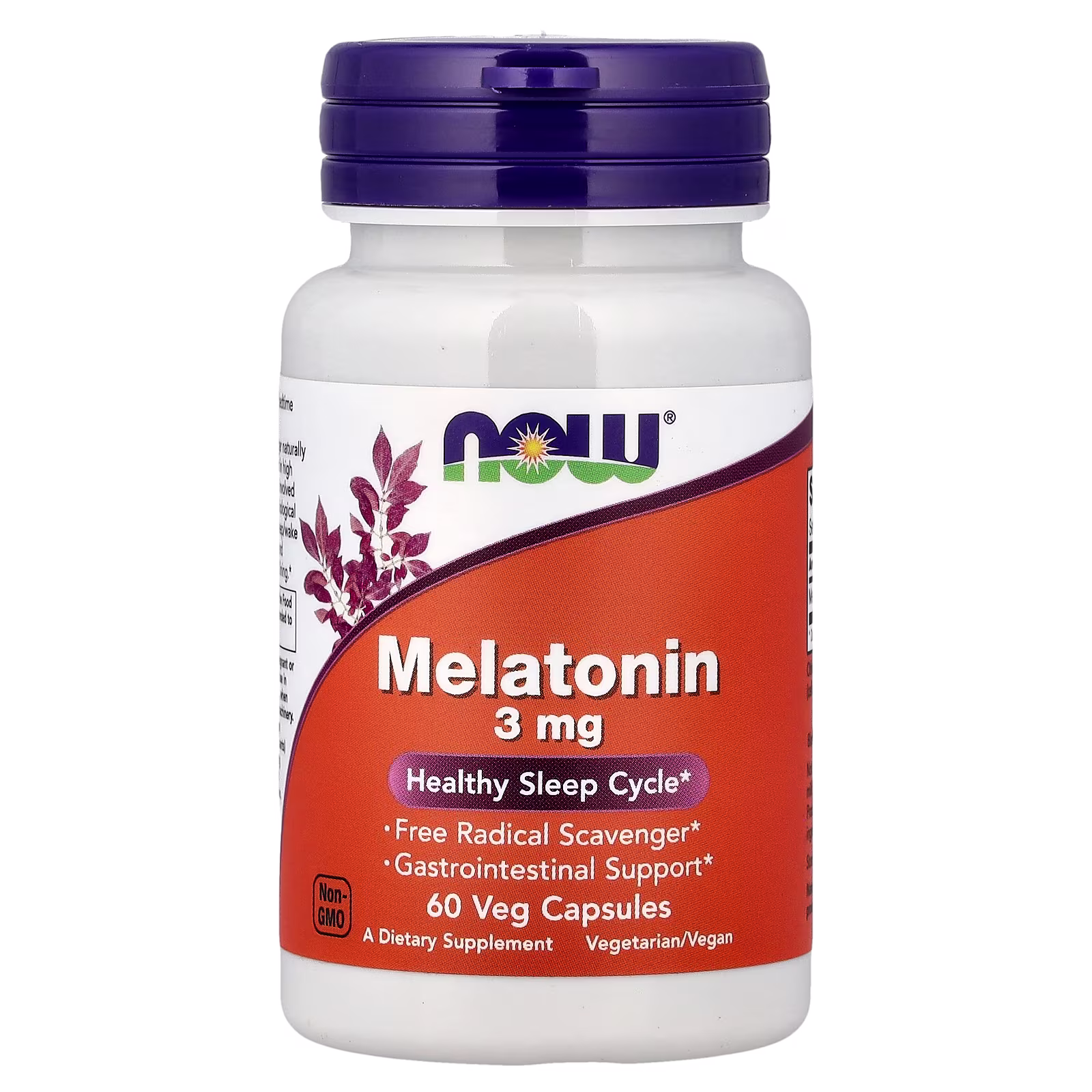 Melatonina, 3 mg, 60 cápsulas vegetales, NOW Foods