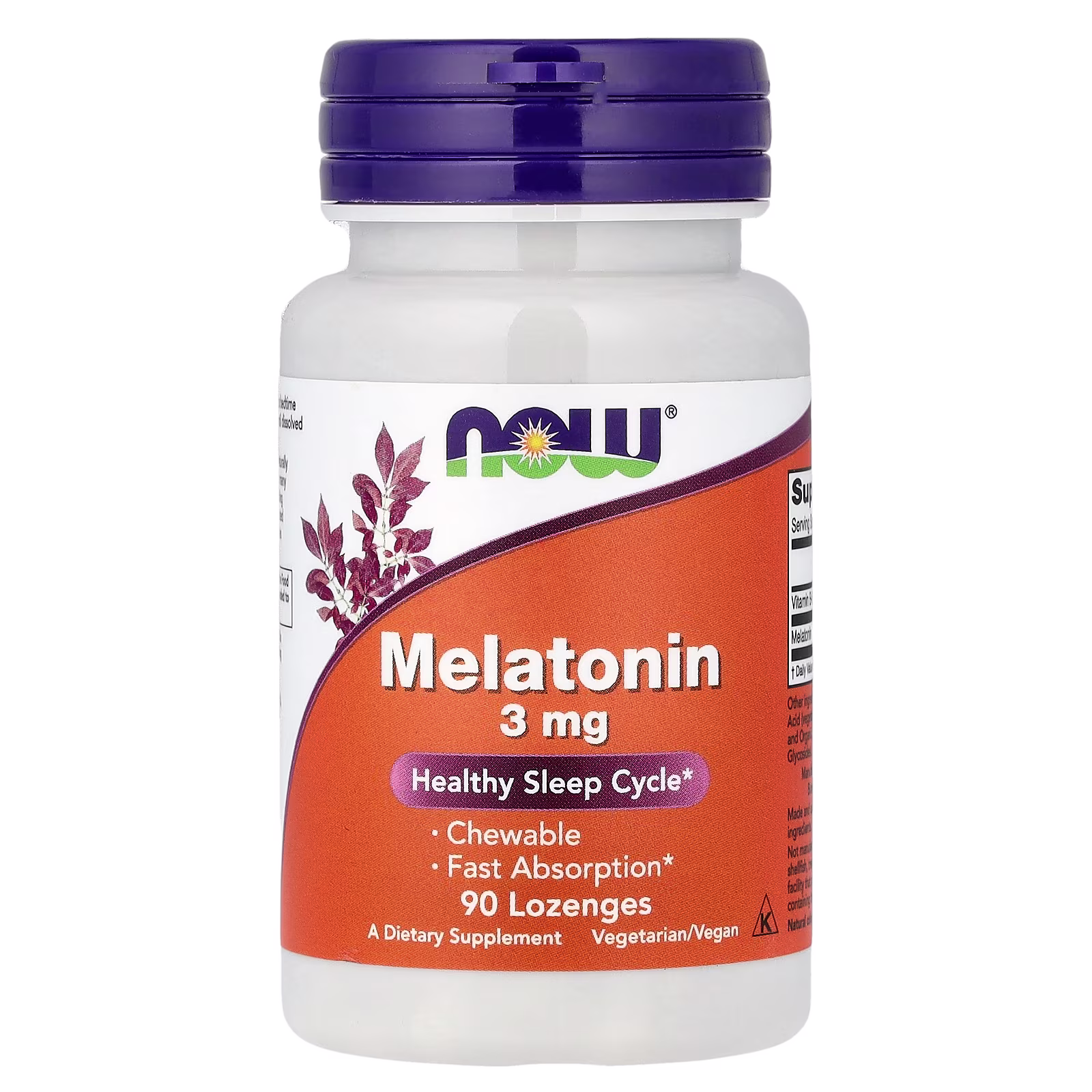 Melatonina, 3 mg, 90 pastillas, NOW Foods
