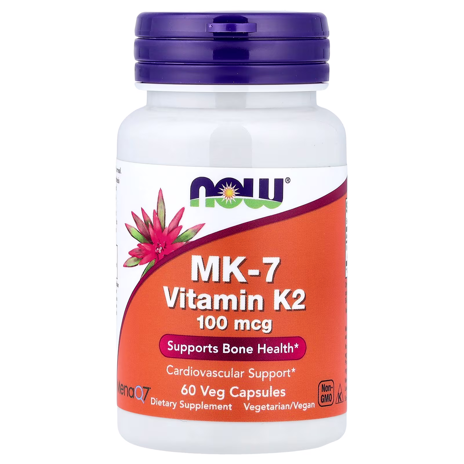 Vitamina K2 MK-7, 100 mcg, 60 cápsulas vegetales, NOW Foods