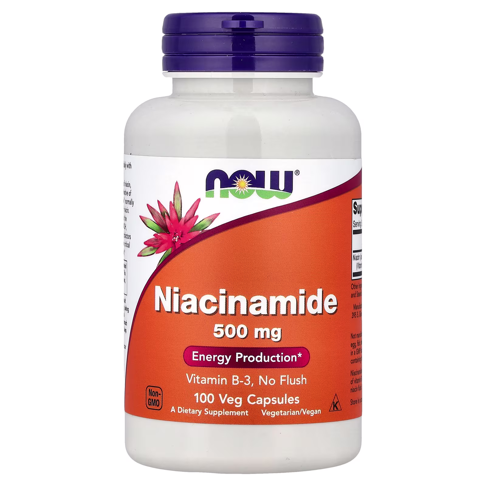 Niacinamida, 500 mg, 100 cápsulas vegetales, NOW Foods