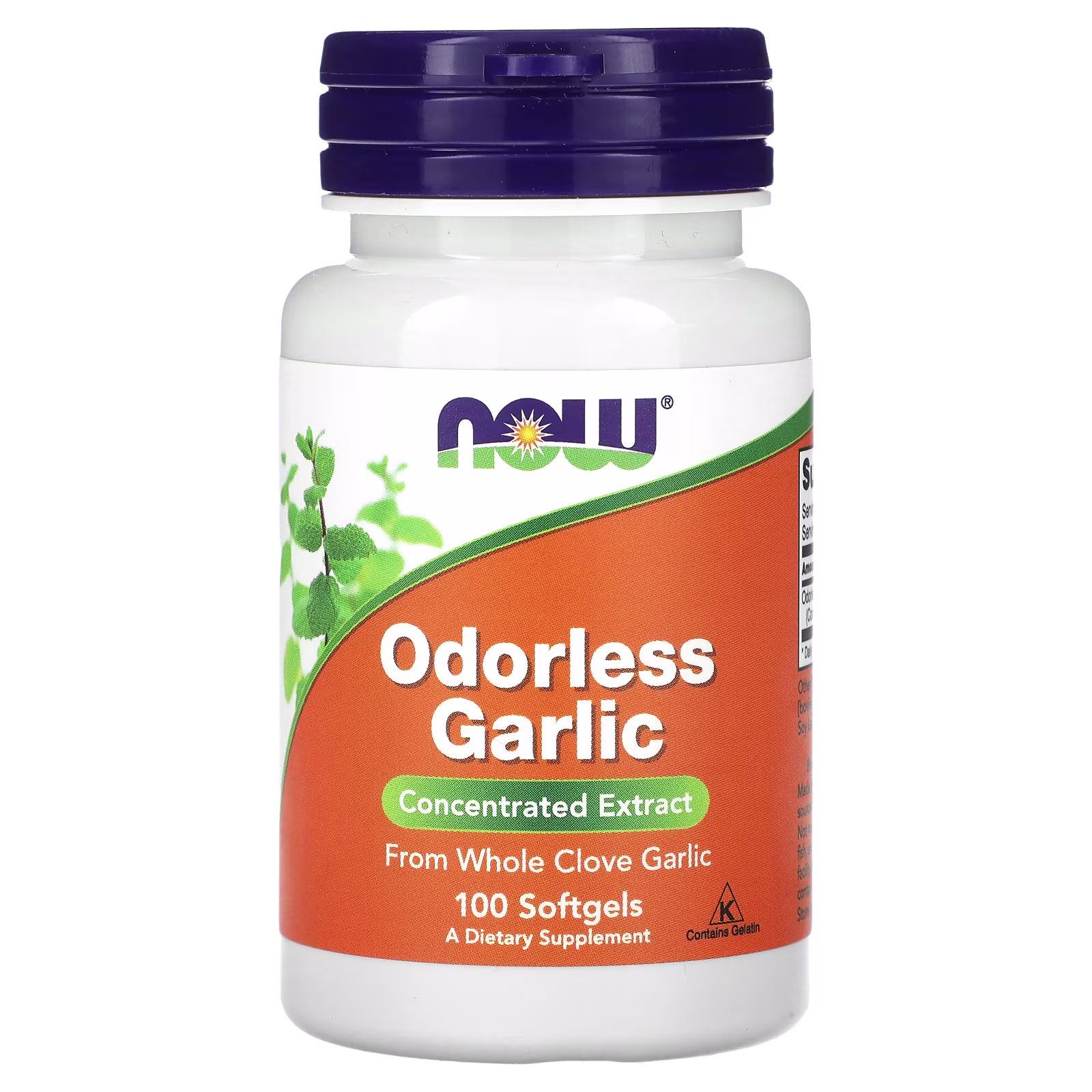 Ajo sin olor, Extracto concentrado, 100 cápsulas blandas (25 mg por cápsula blanda), NOW Foods