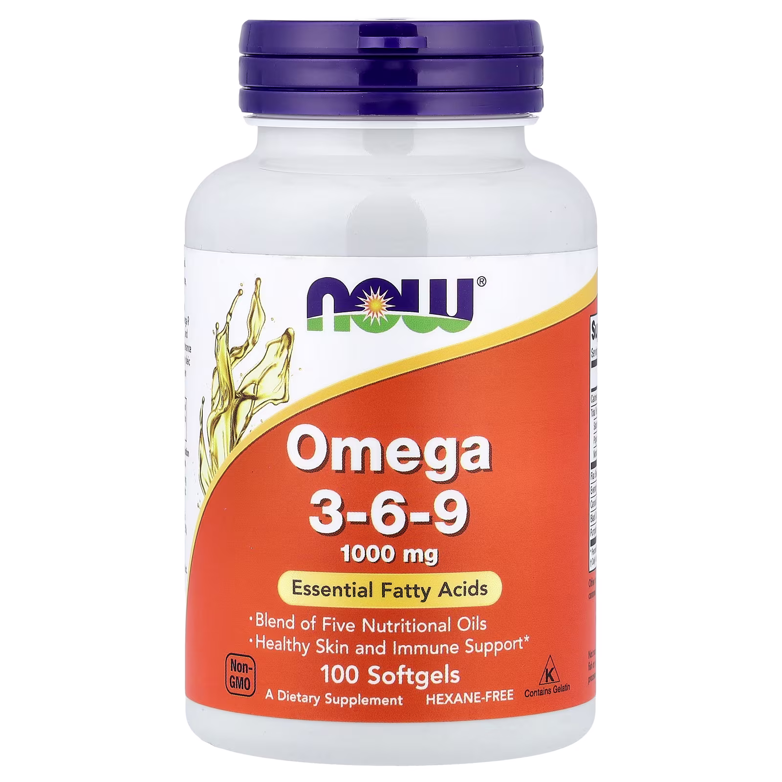 Omega-3, -6 y -9, 100 cápsulas blandas, NOW Foods