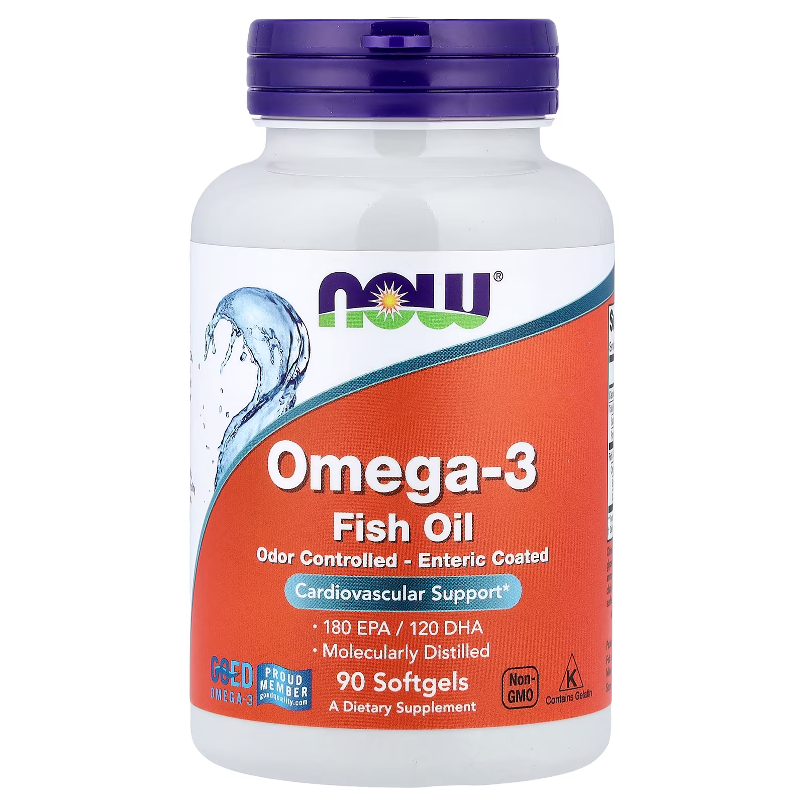 Aceite de pescado con omega-3, 90 cápsulas blandas, NOW Foods