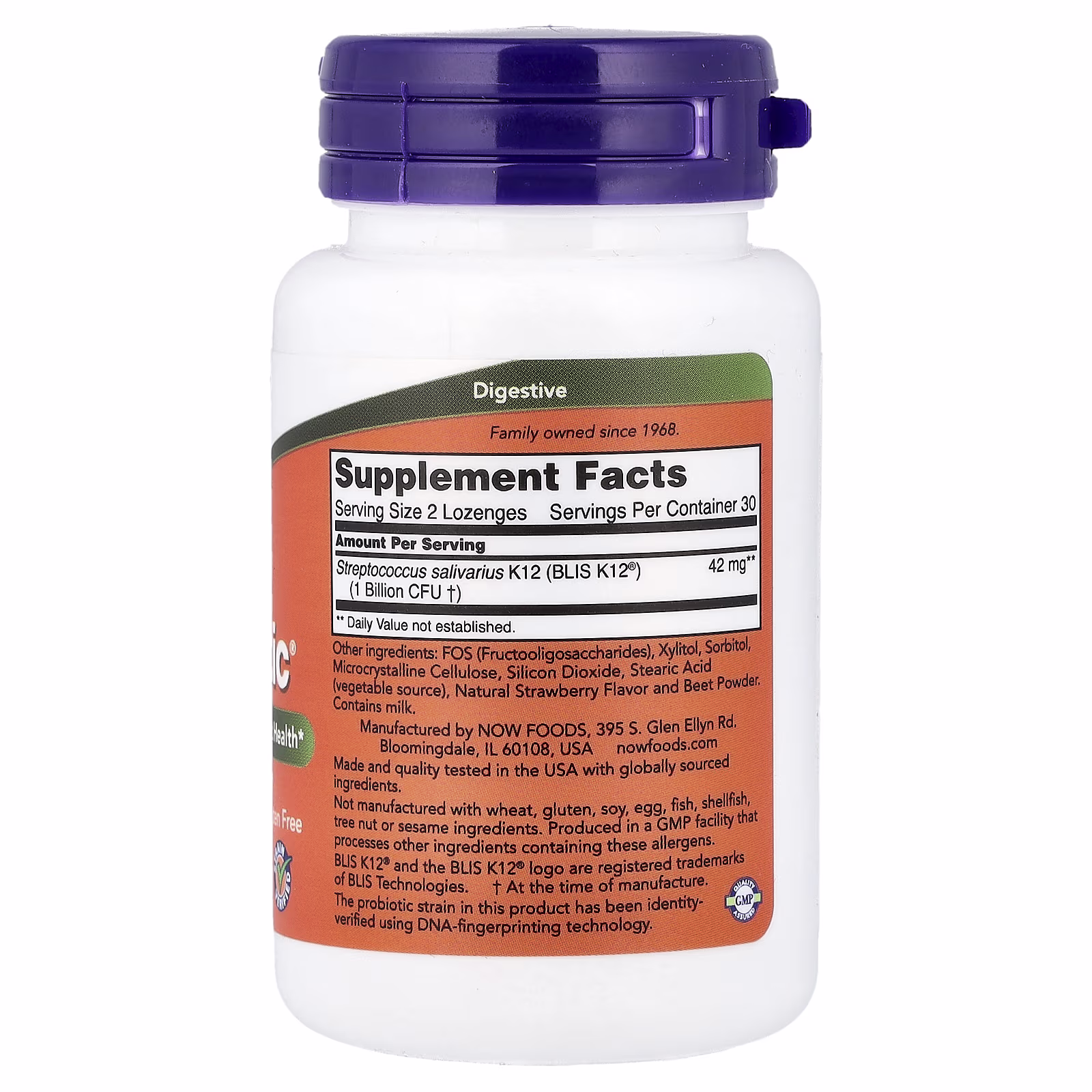 OralBiotic®, Suplemento para favorecer la salud de los oídos, la nariz y la garganta, 60 pastillas, NOW Foods