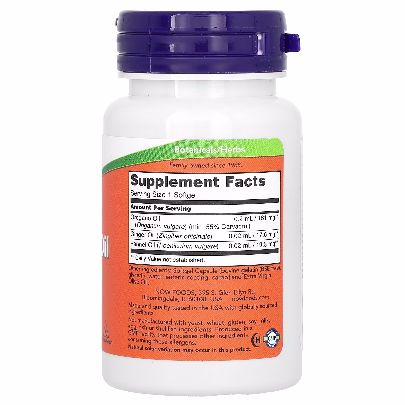 Aceite de Orégano, 90 cápsulas blandas, NOW Foods