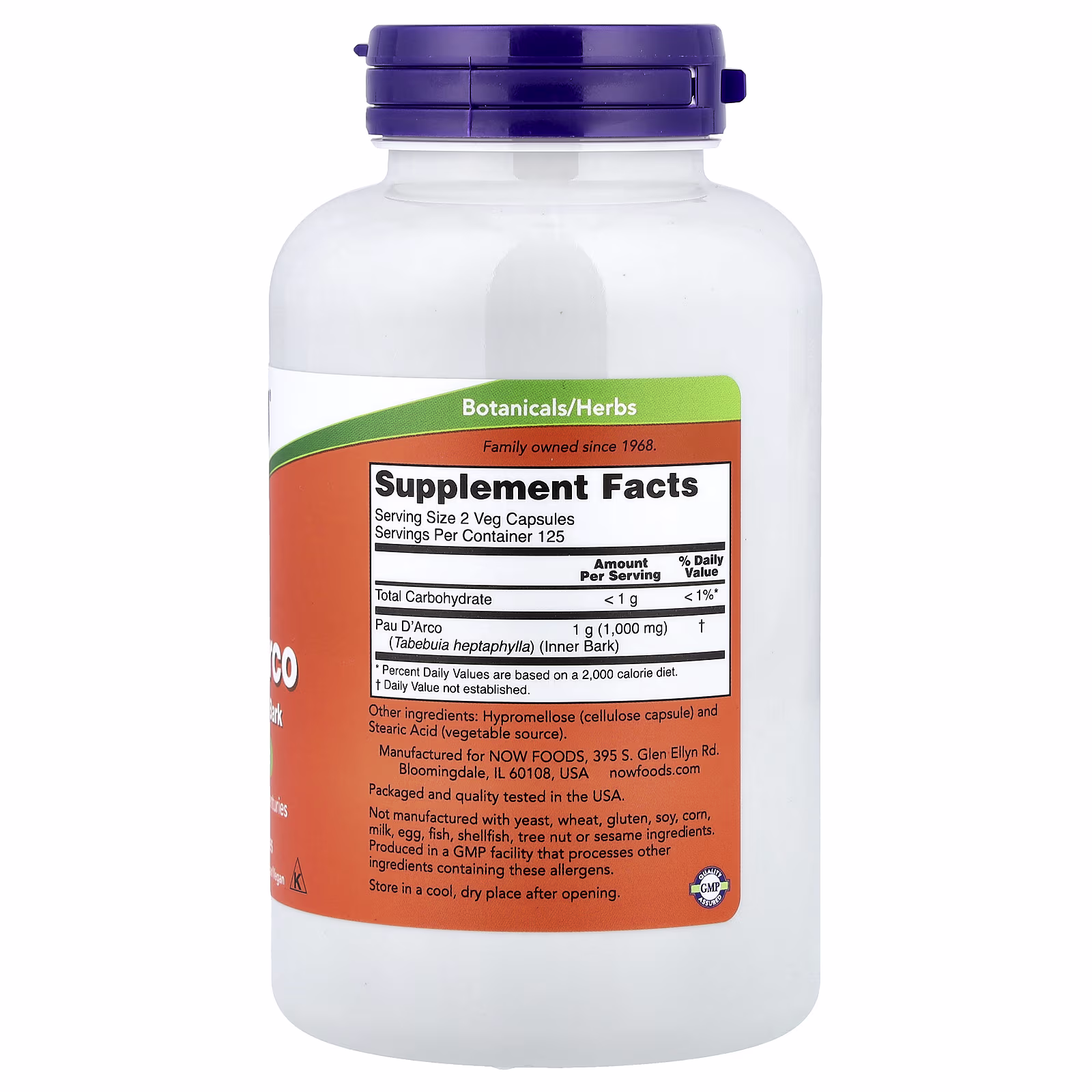 Pau d'Arco (lapacho rosado), 500 mg, 250 cápsulas vegetales, NOW Foods