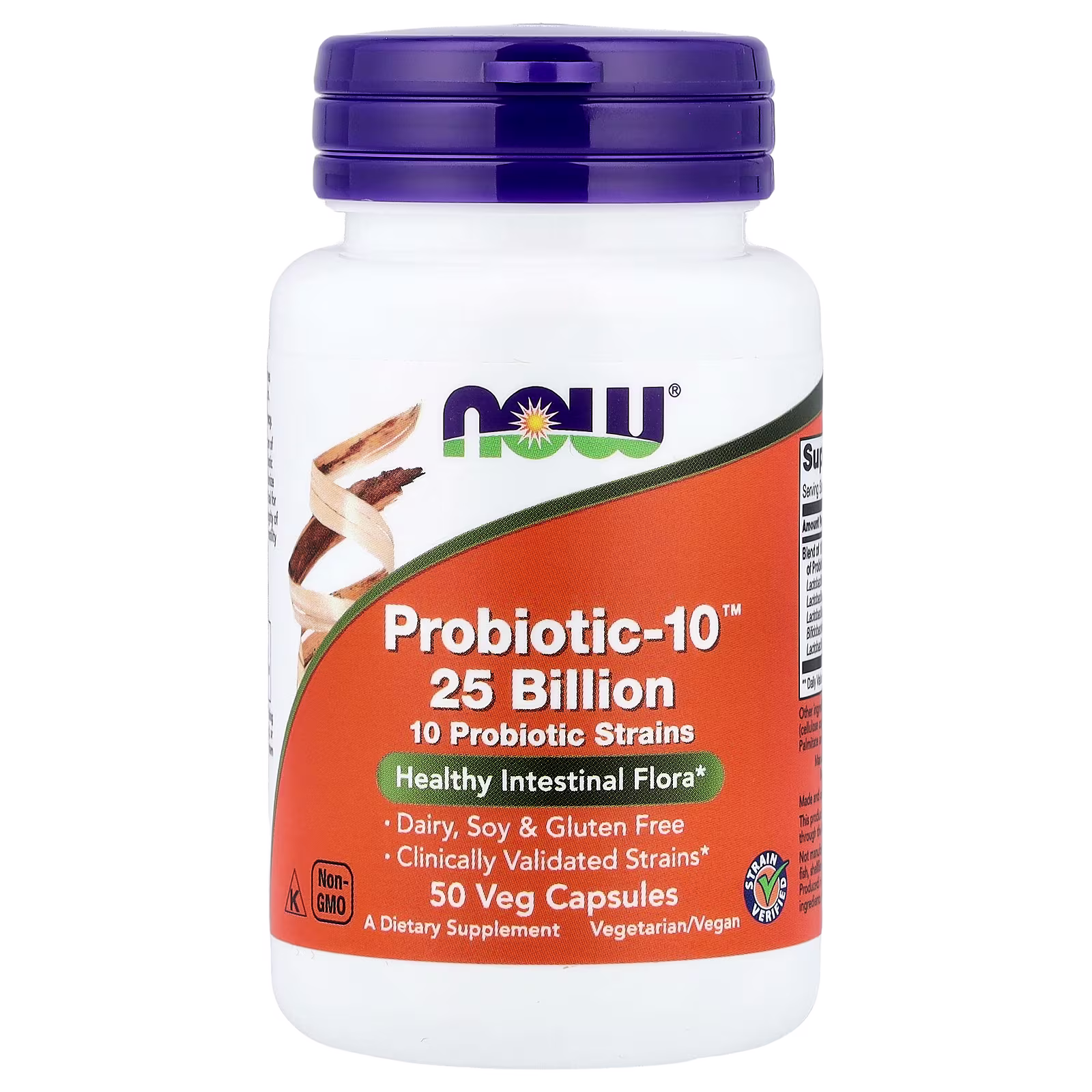 Probiotic-10™, 25.000 millones, 50 cápsulas vegetales, NOW Foods