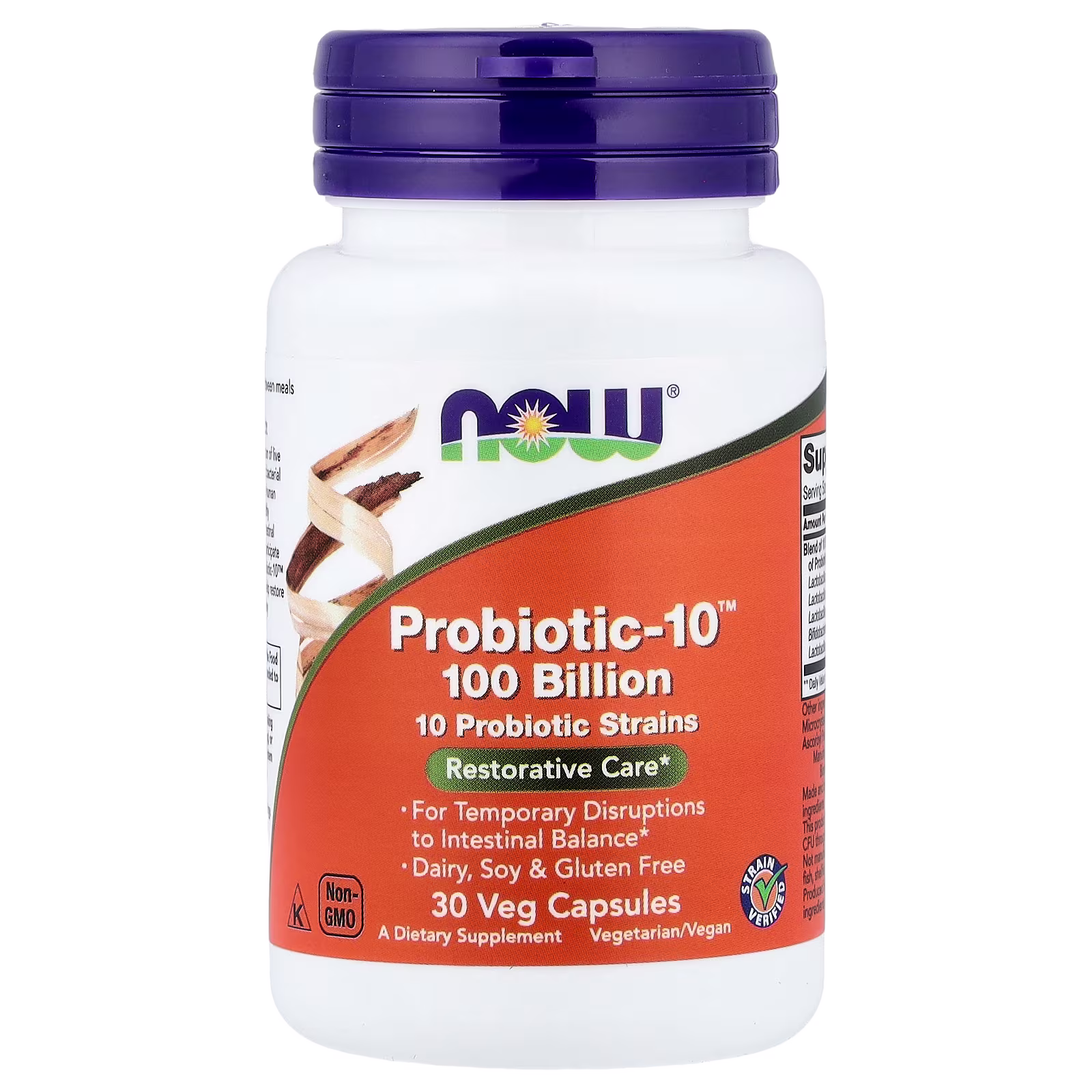 Probiotic-10™, 30 cápsulas vegetales, NOW Foods