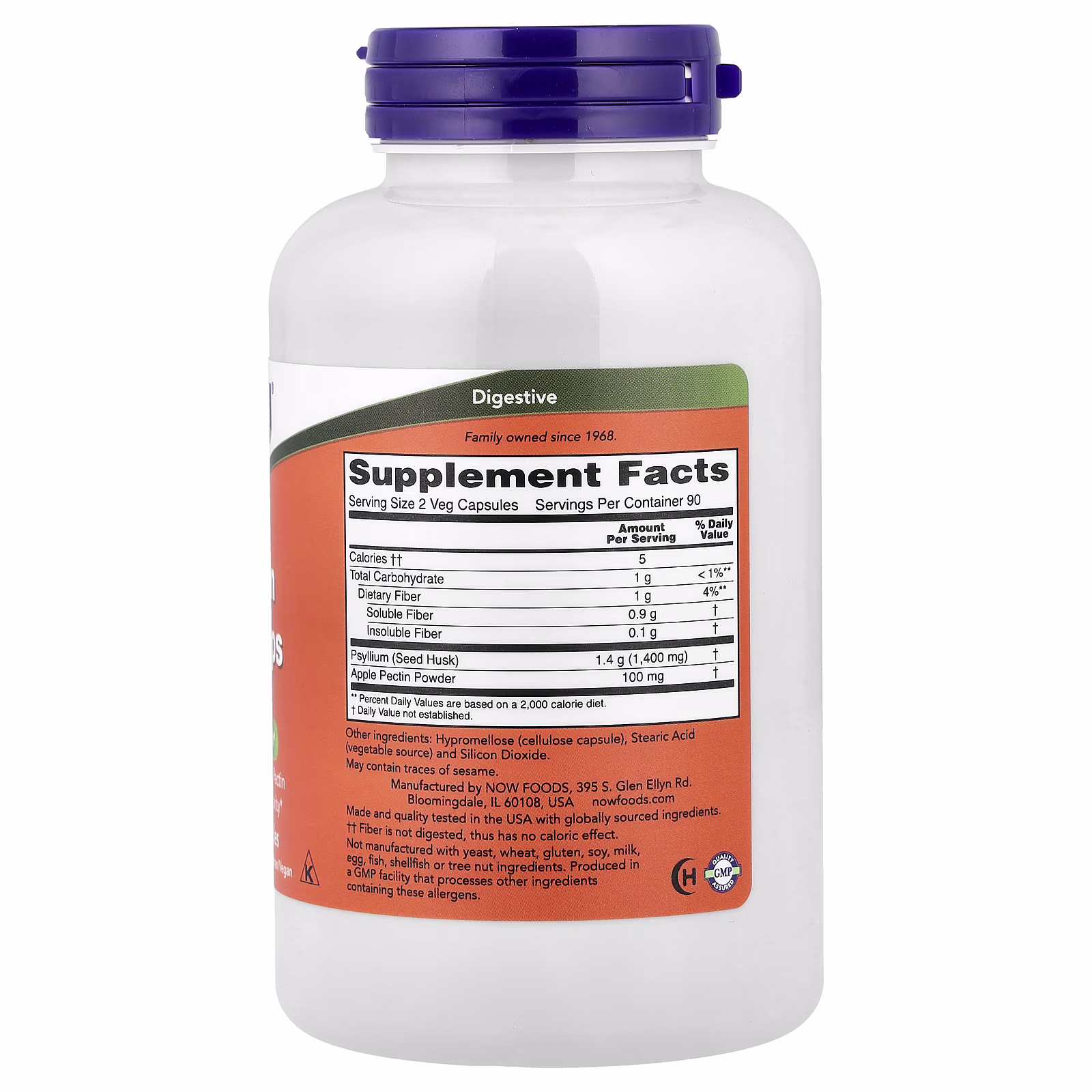 Cáscara de psyllium en cápsulas, 700 mg, 180 cápsulas vegetales, NOW Foods
