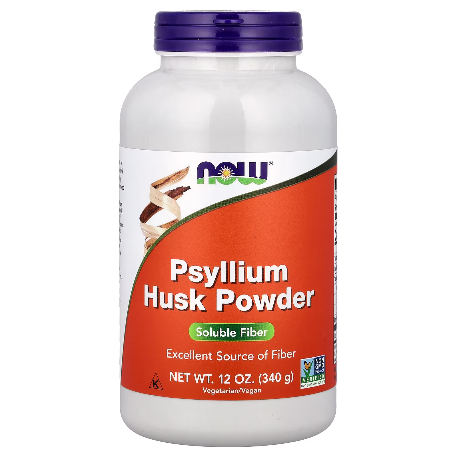 Cáscara de psyllium en polvo, 340 g (12 oz), NOW Foods