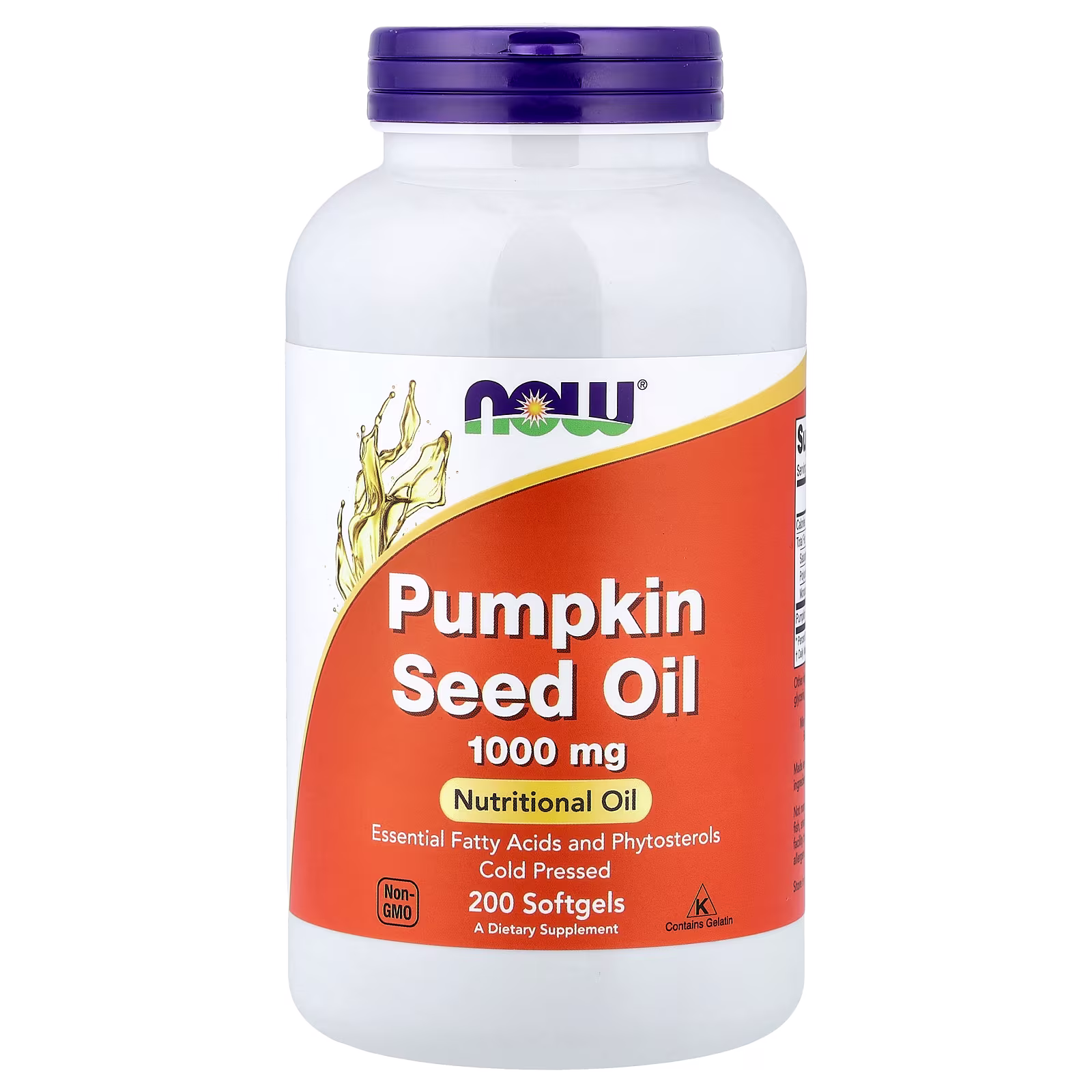 Aceite de semilla de calabaza, 1000 mg, 200 cápsulas blandas, NOW Foods