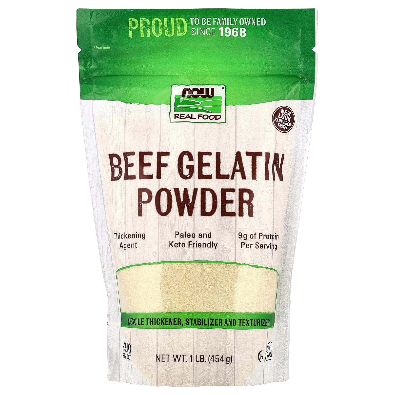 Real Food, Gelatina de res en polvo, 454 g (1 lb), NOW Foods